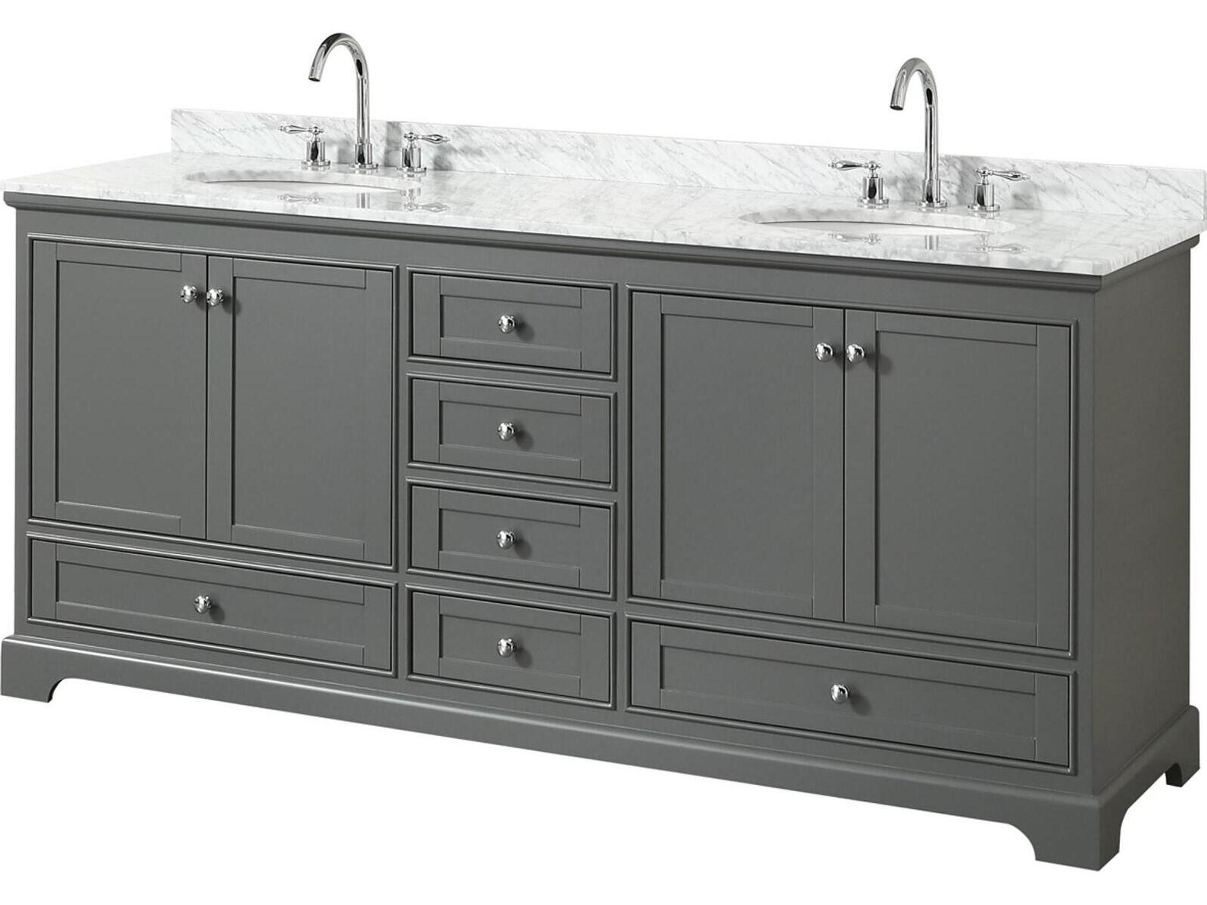 Wyndham Collection Deborah 80" Dark Gray Vanity