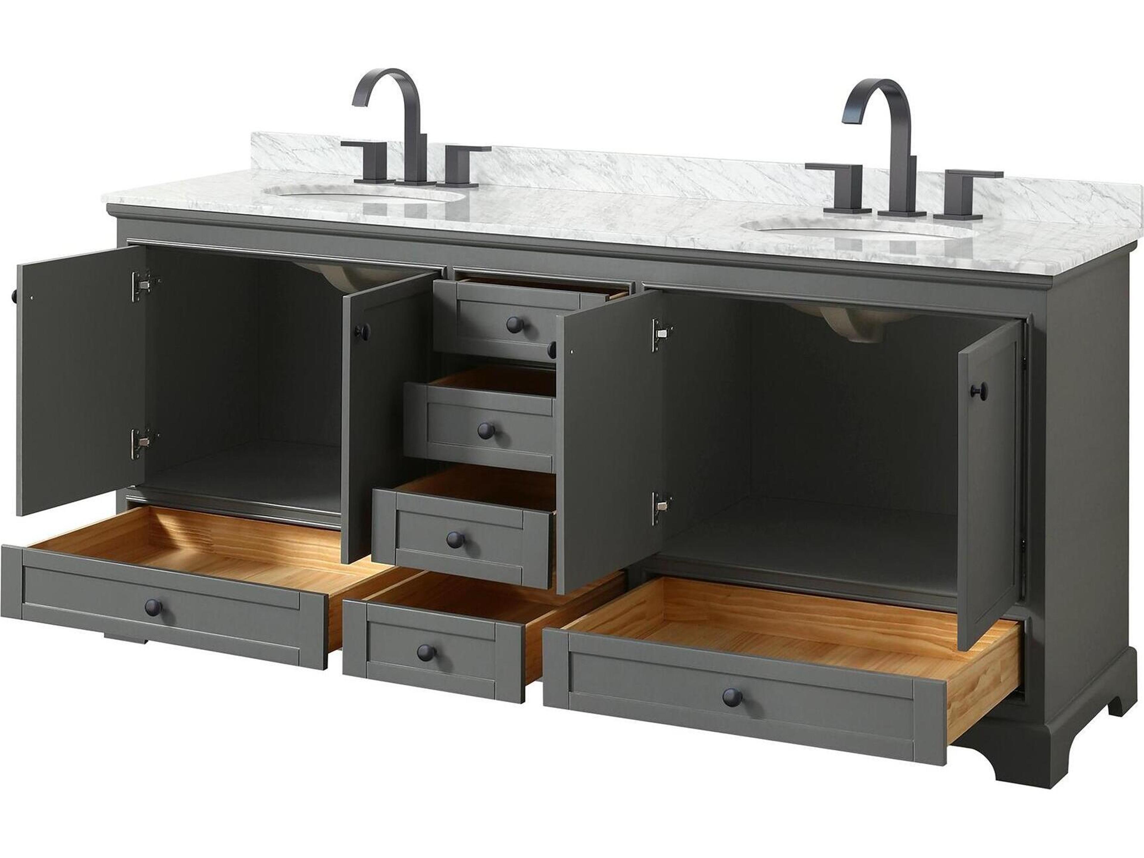 Wyndham Collection Deborah 80" Dark Gray Vanity