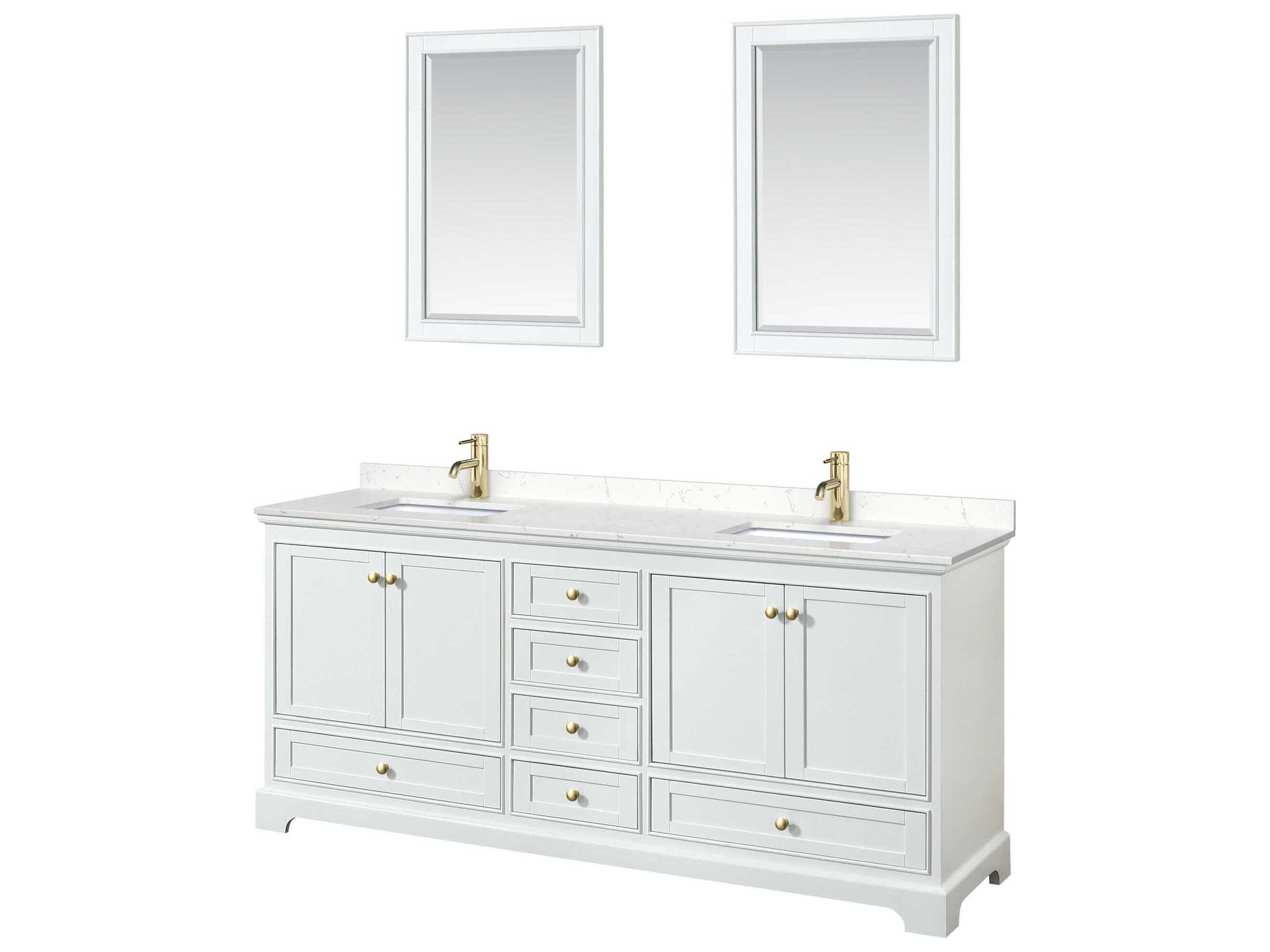 Wyndham Collection Deborah 80" White Vanity with 24" Mirror