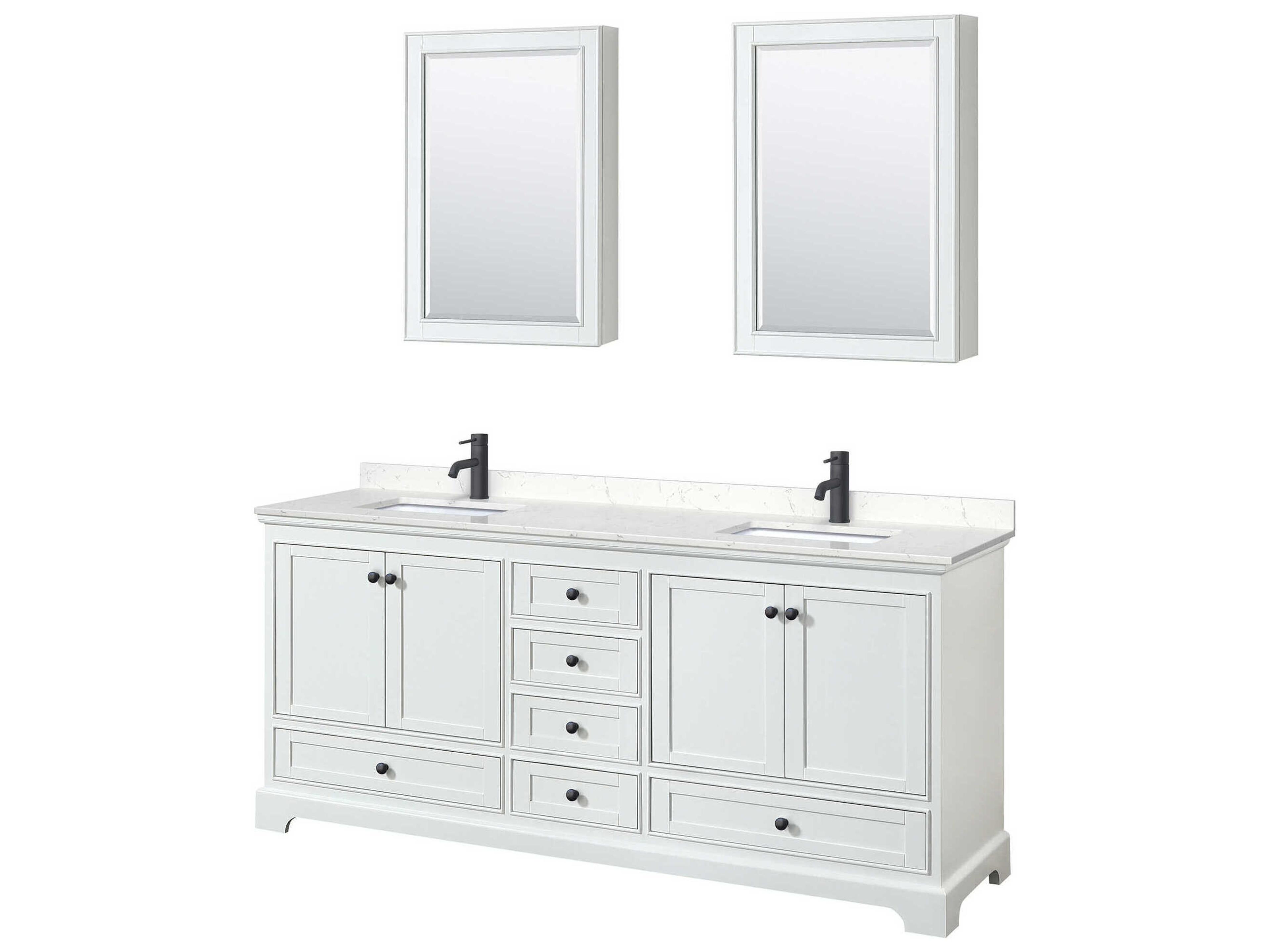 Deborah 80" White Vanity with Medicine Cabinet