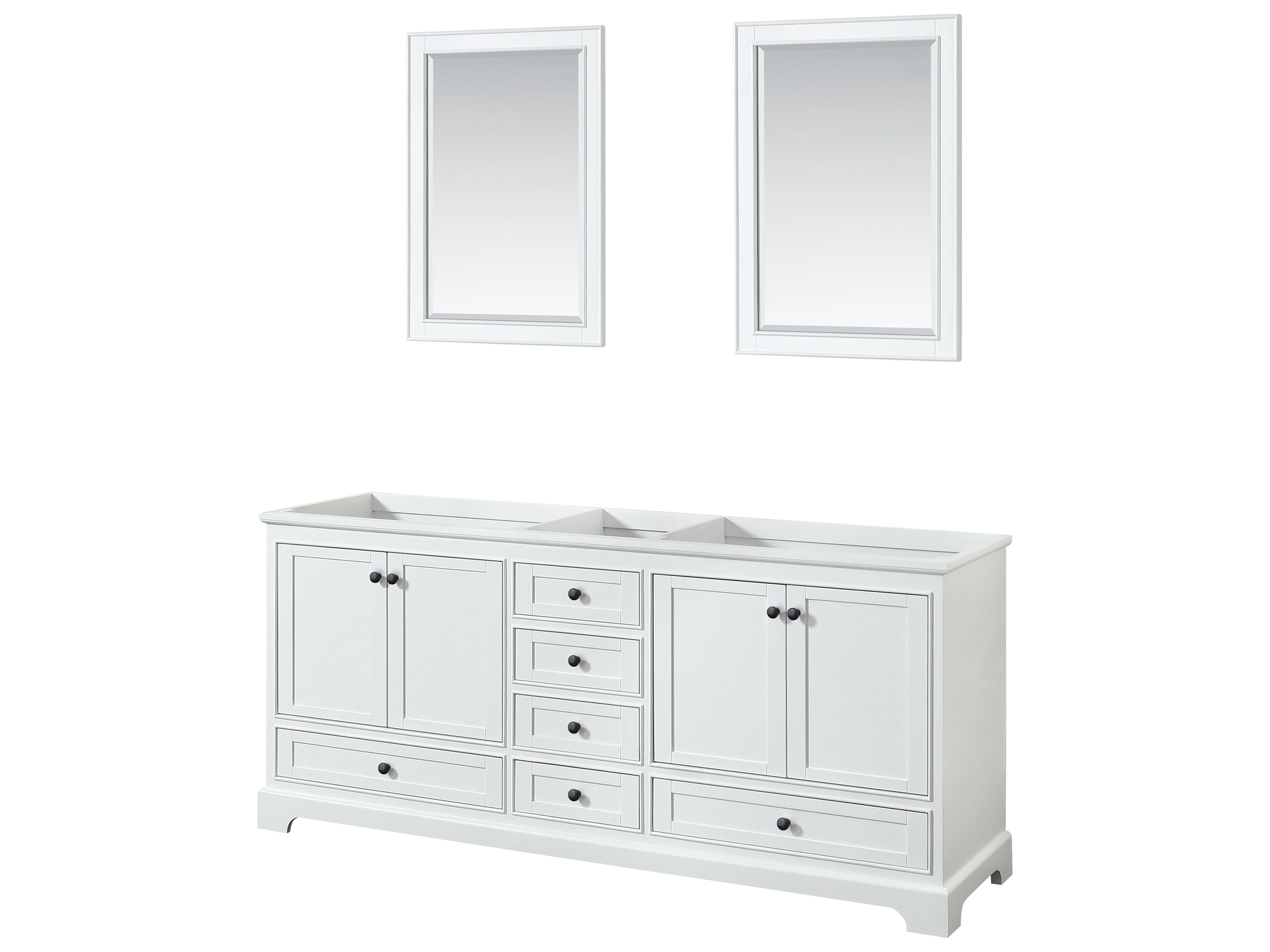 Deborah 79" White Vanity with 24" Mirror