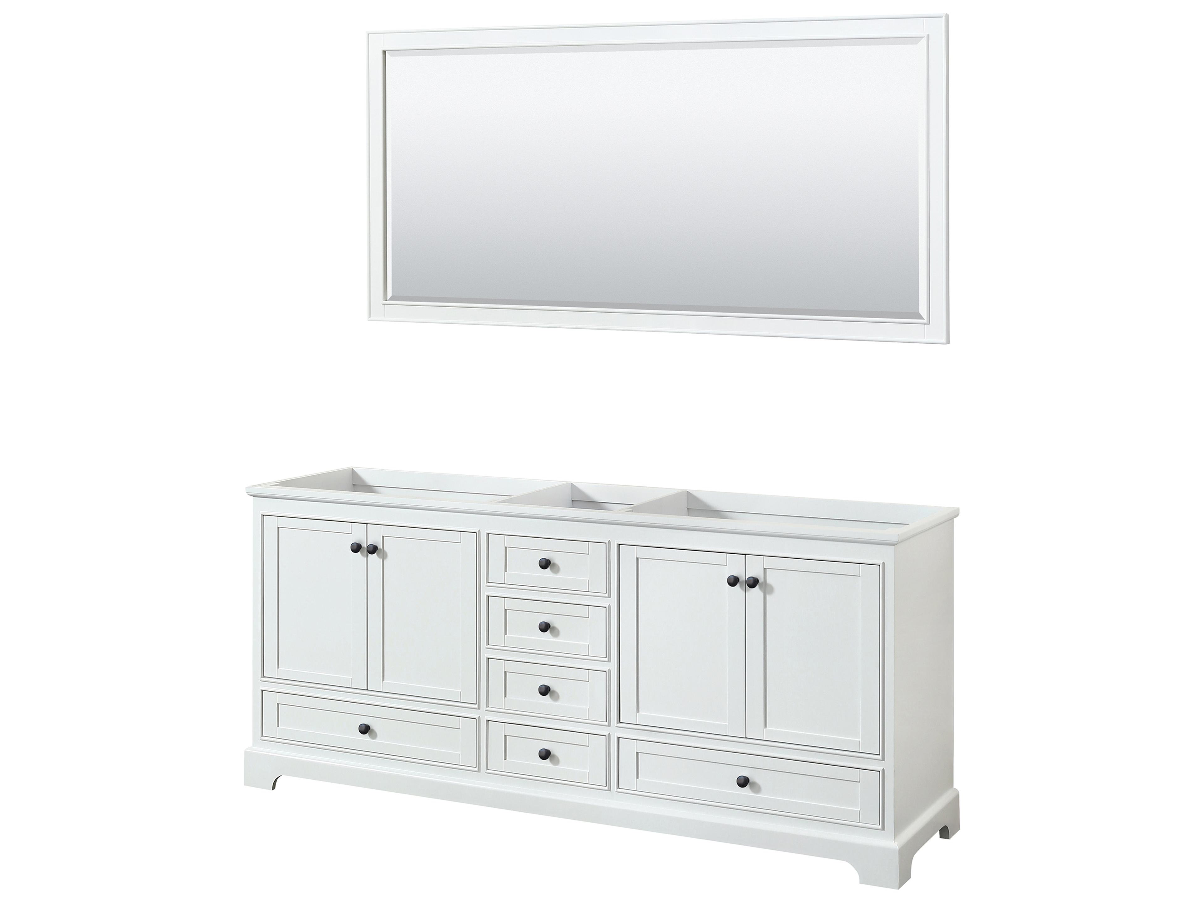 Deborah 79" White Vanity with 70" Mirror