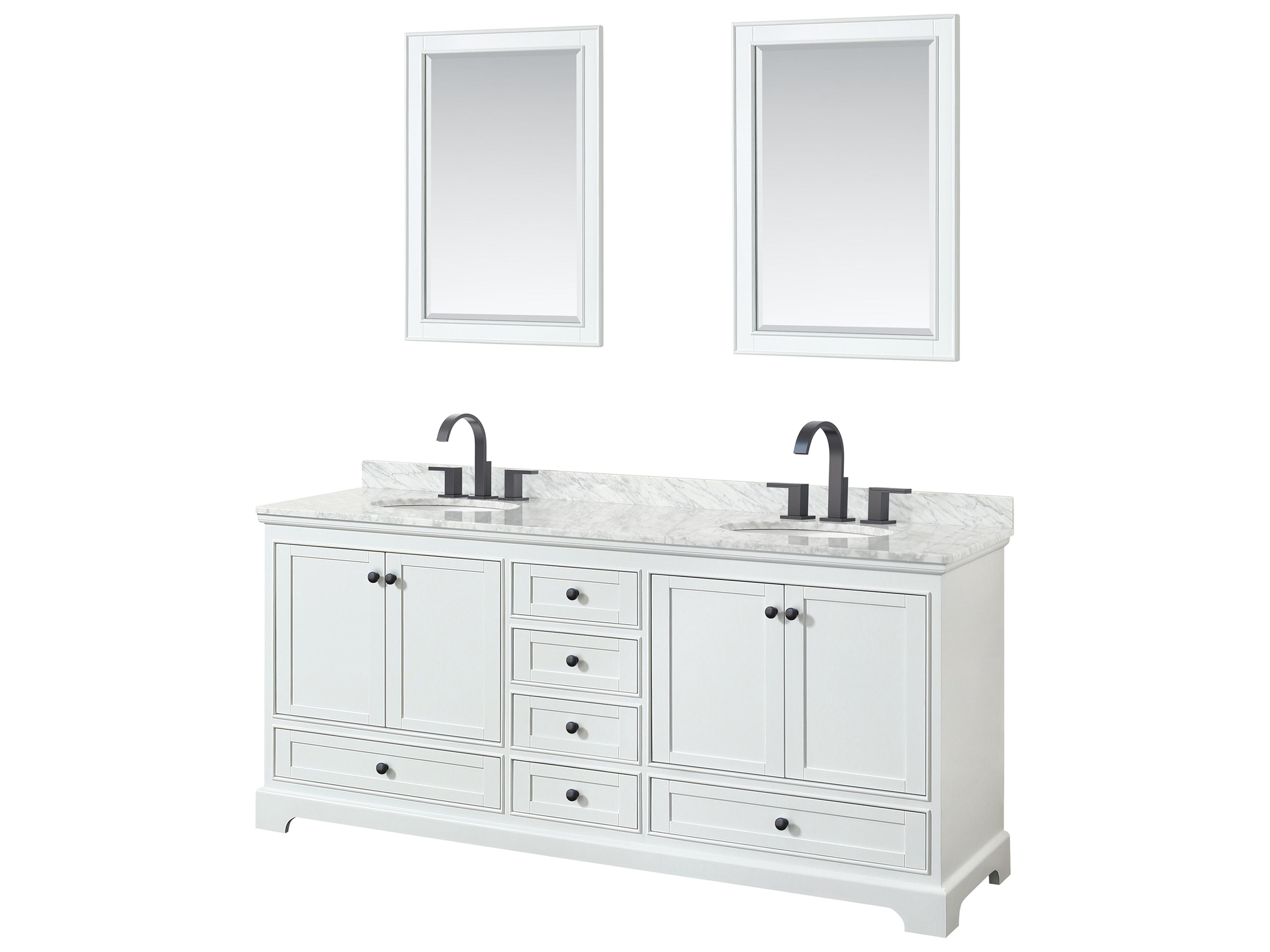 Deborah 80" White Vanity with 24" Mirror
