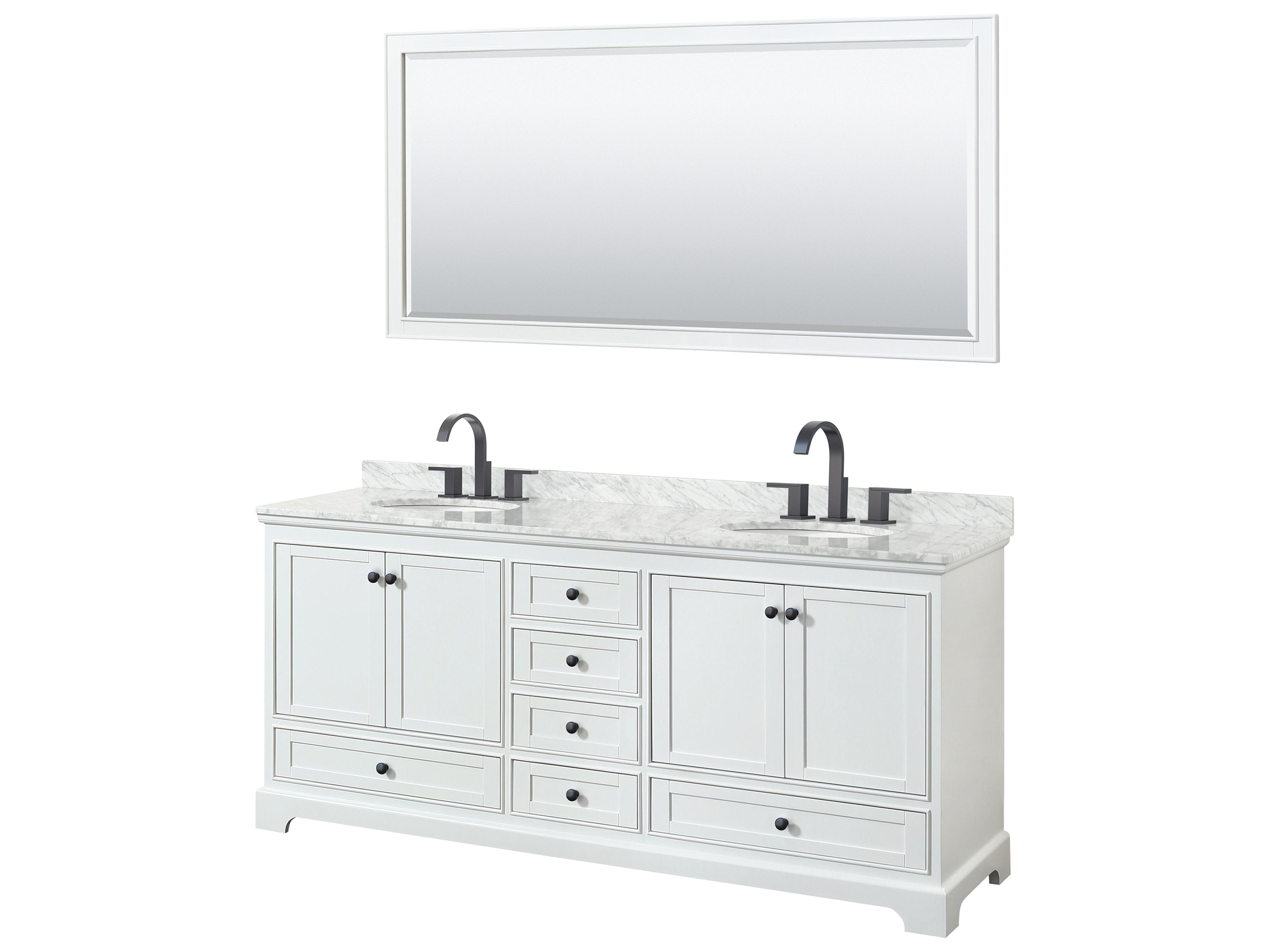 Deborah 80" White Vanity with 70" Mirror