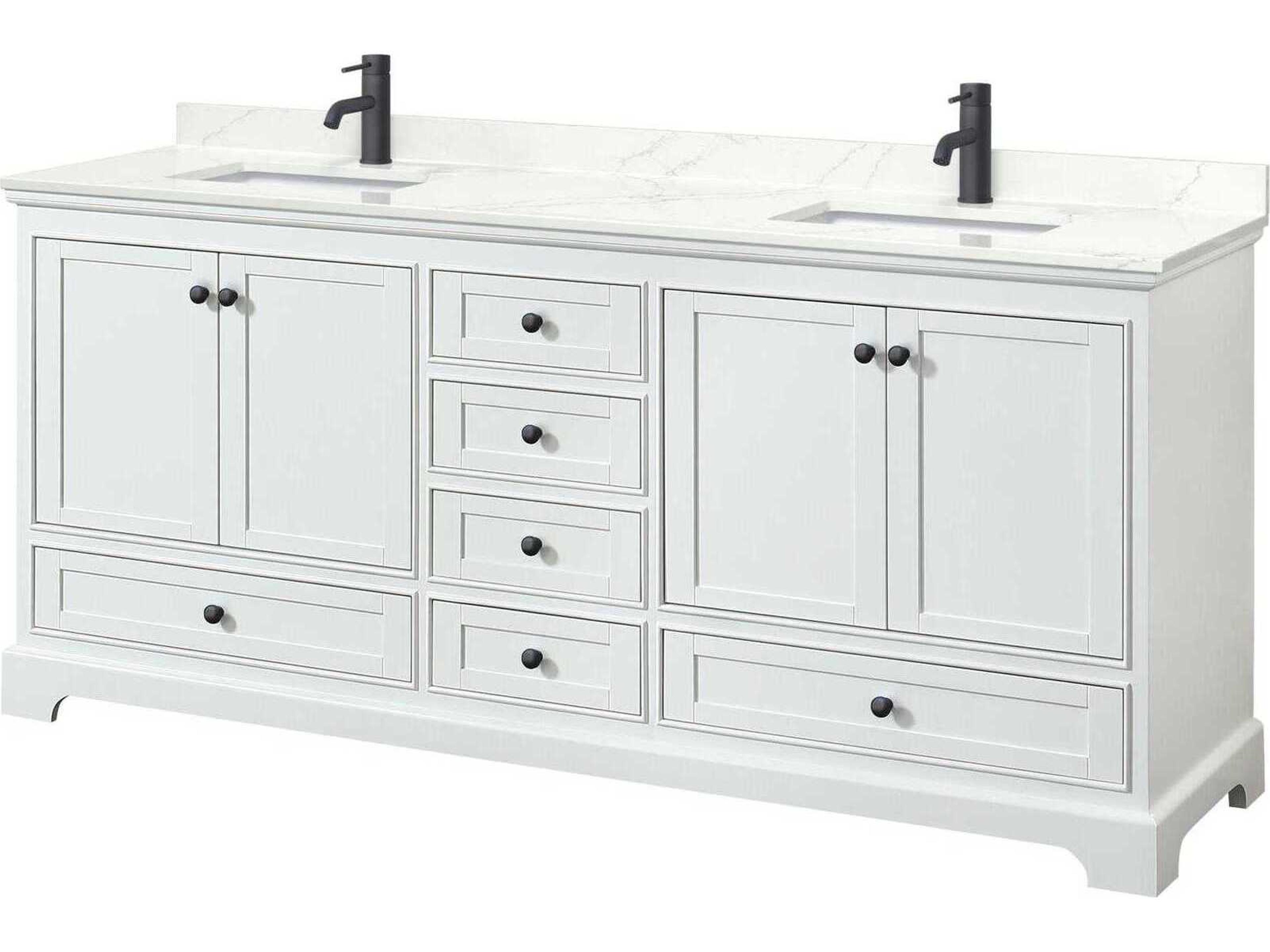 Deborah 80" White Vanity
