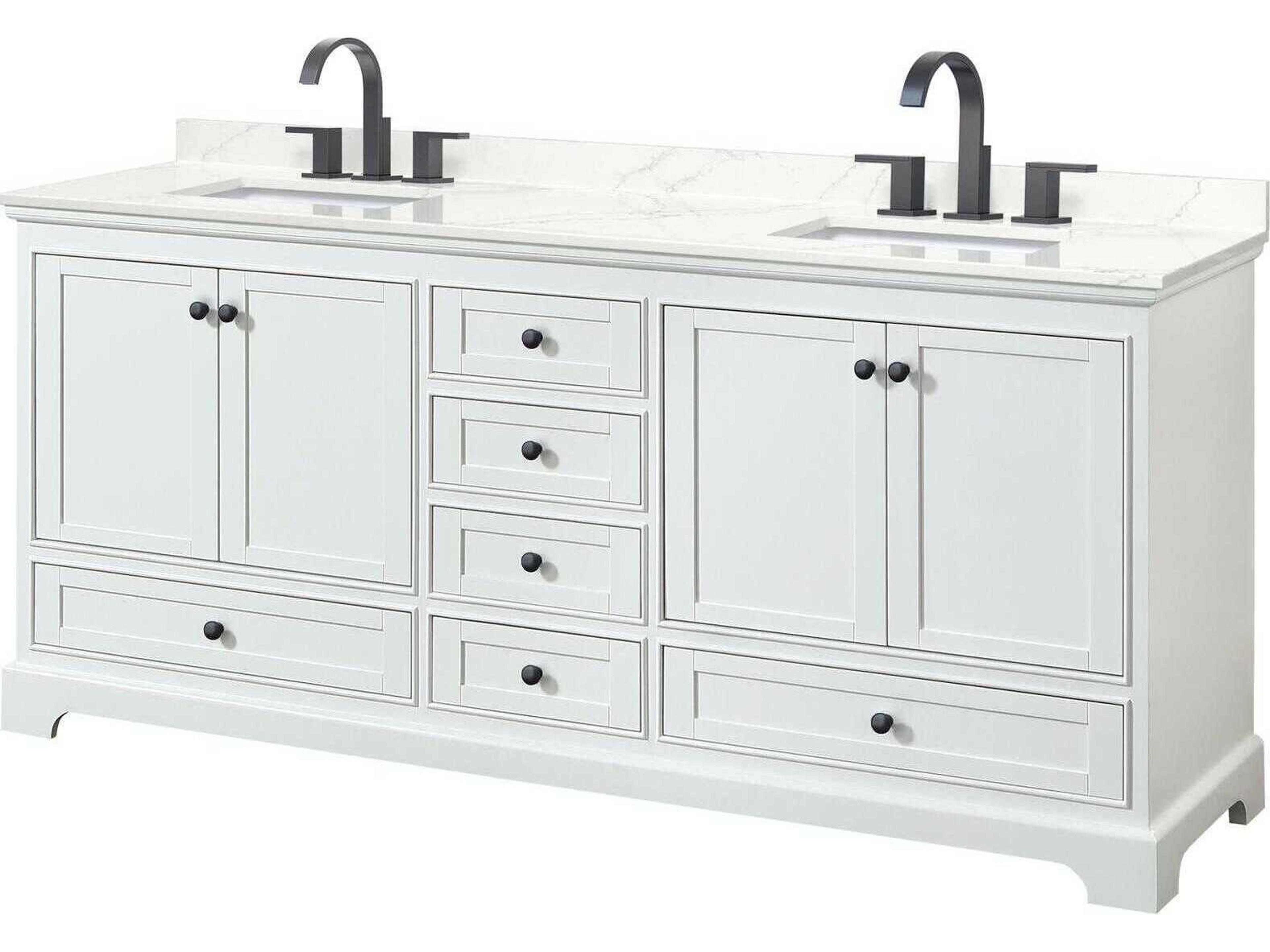 Wyndham Collection Deborah 80" White Vanity