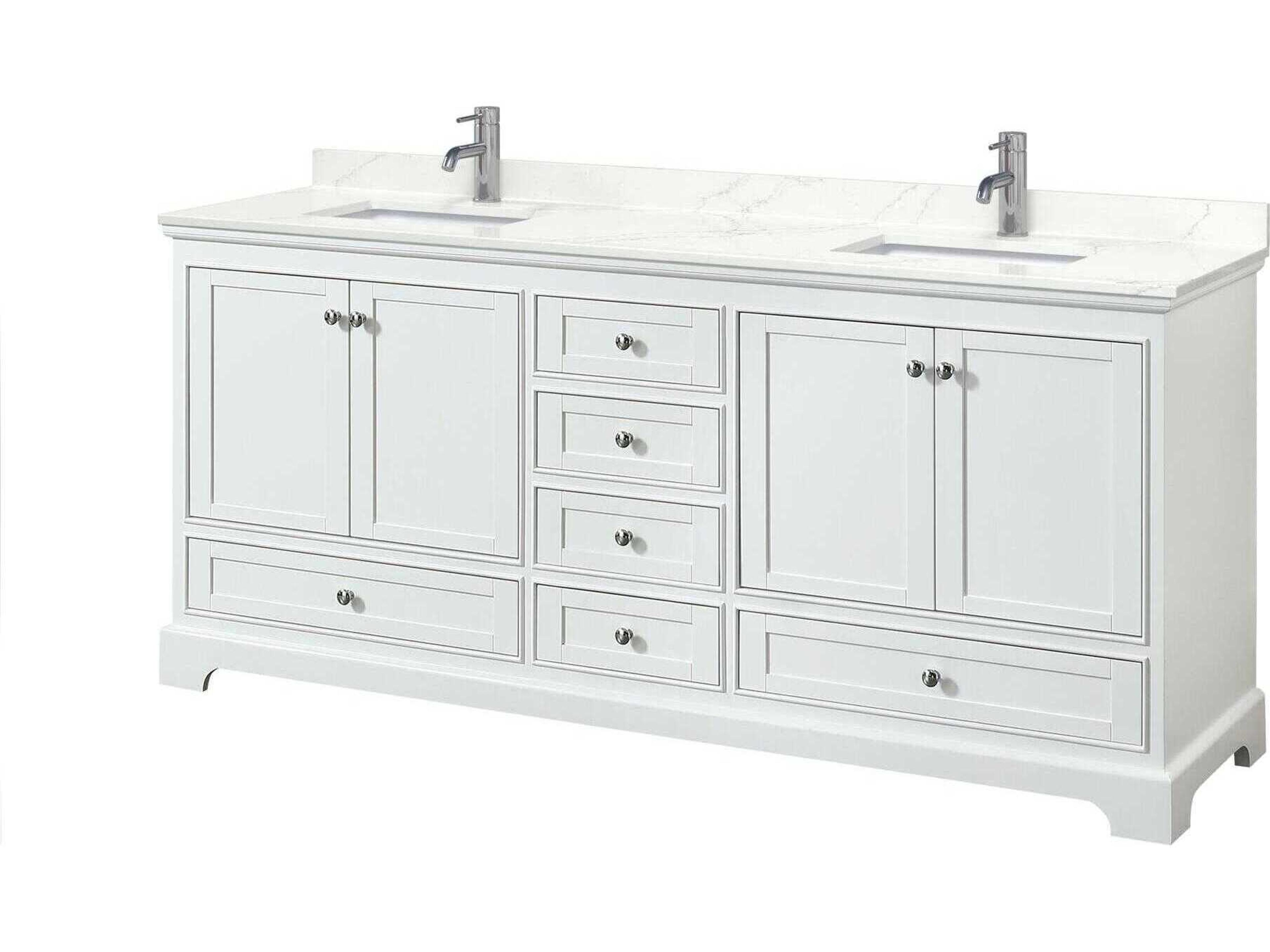 Wyndham Collection Deborah 80" White Vanity