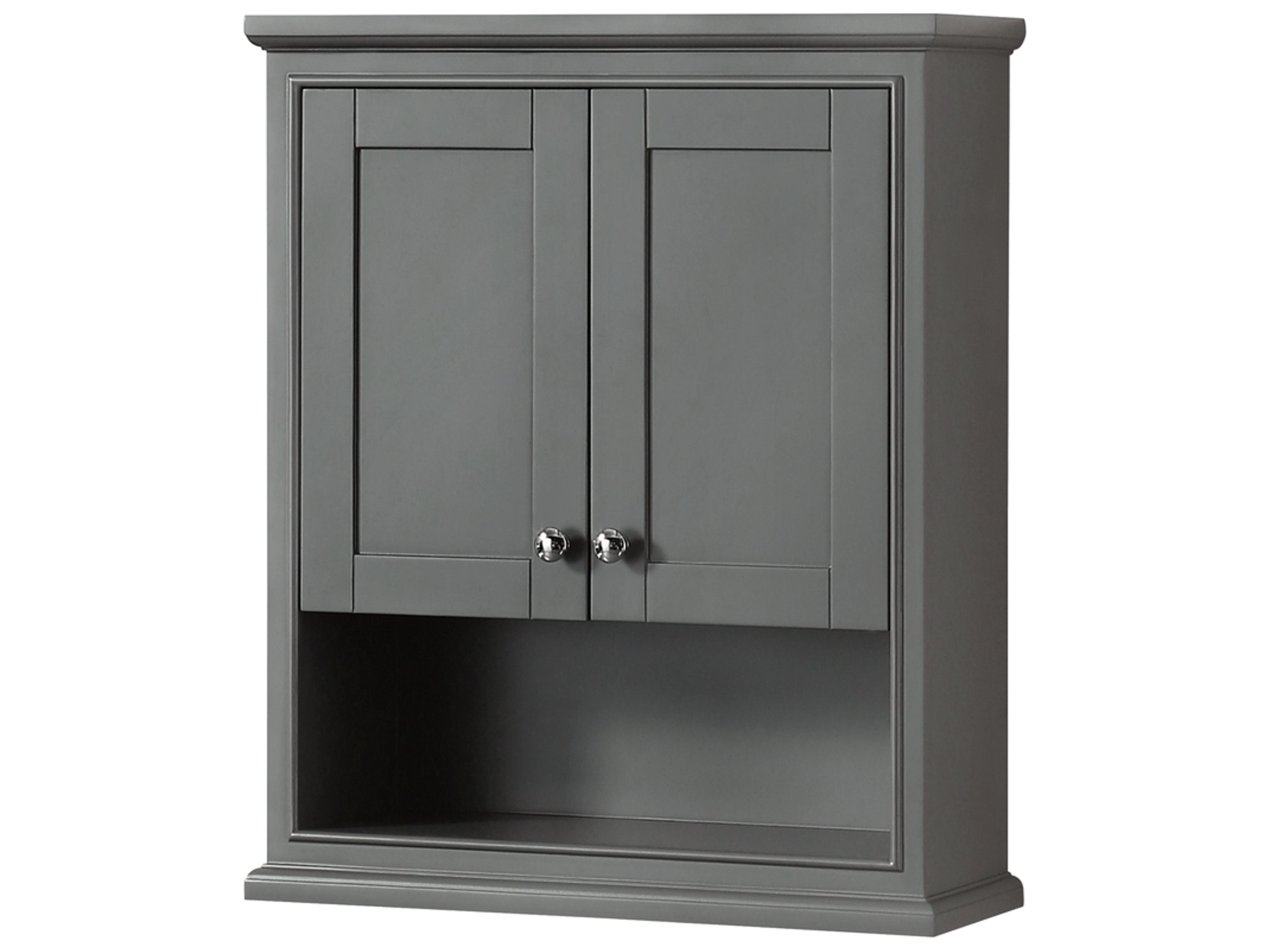 Deborah Dark Gray Over-the-Toilet Bathroom Wall-Mounted Storage Cabinet