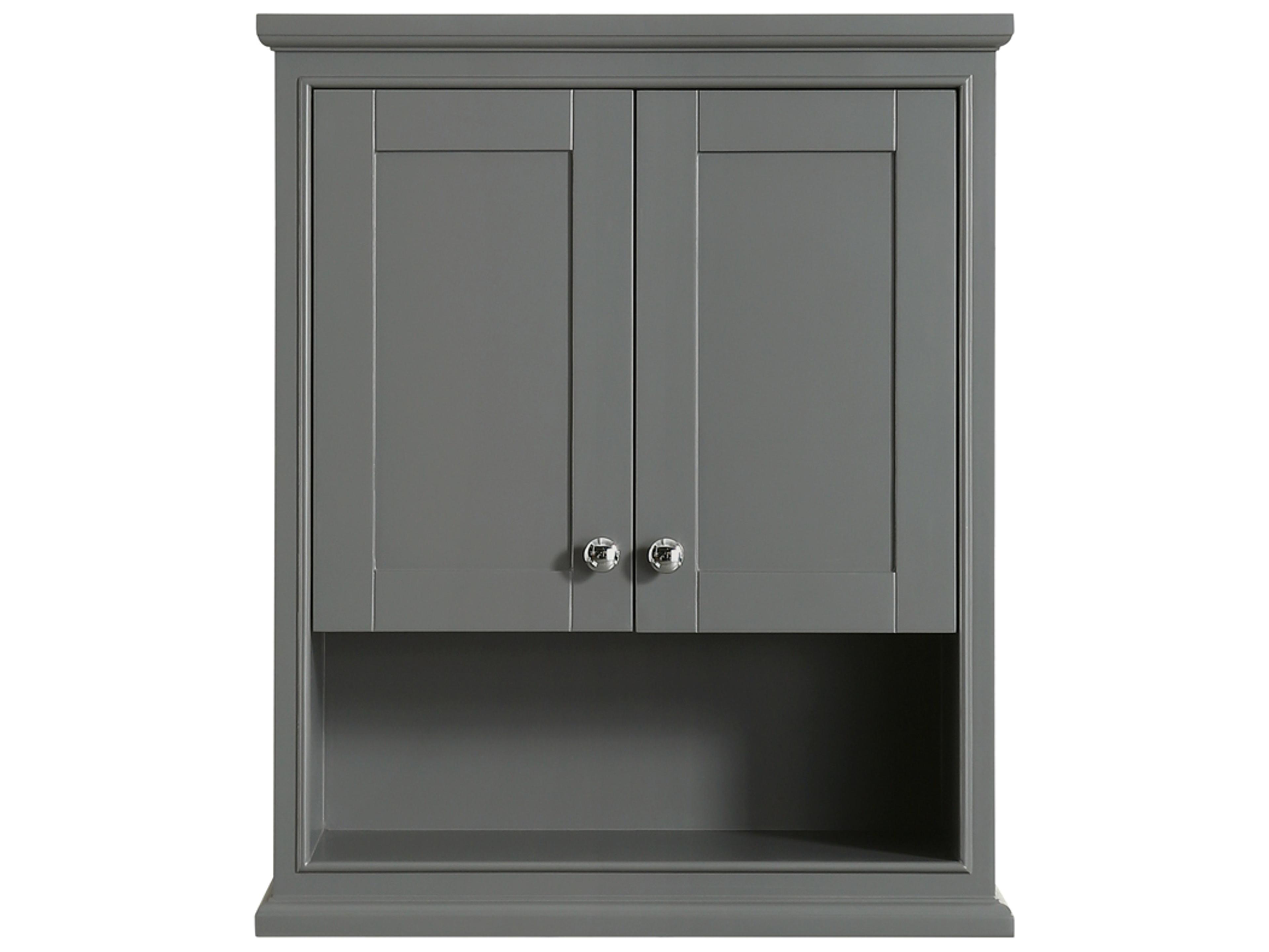 Wyndham Collection Deborah Dark Gray Over-the-Toilet Bathroom Wall-Mounted Storage Cabinet