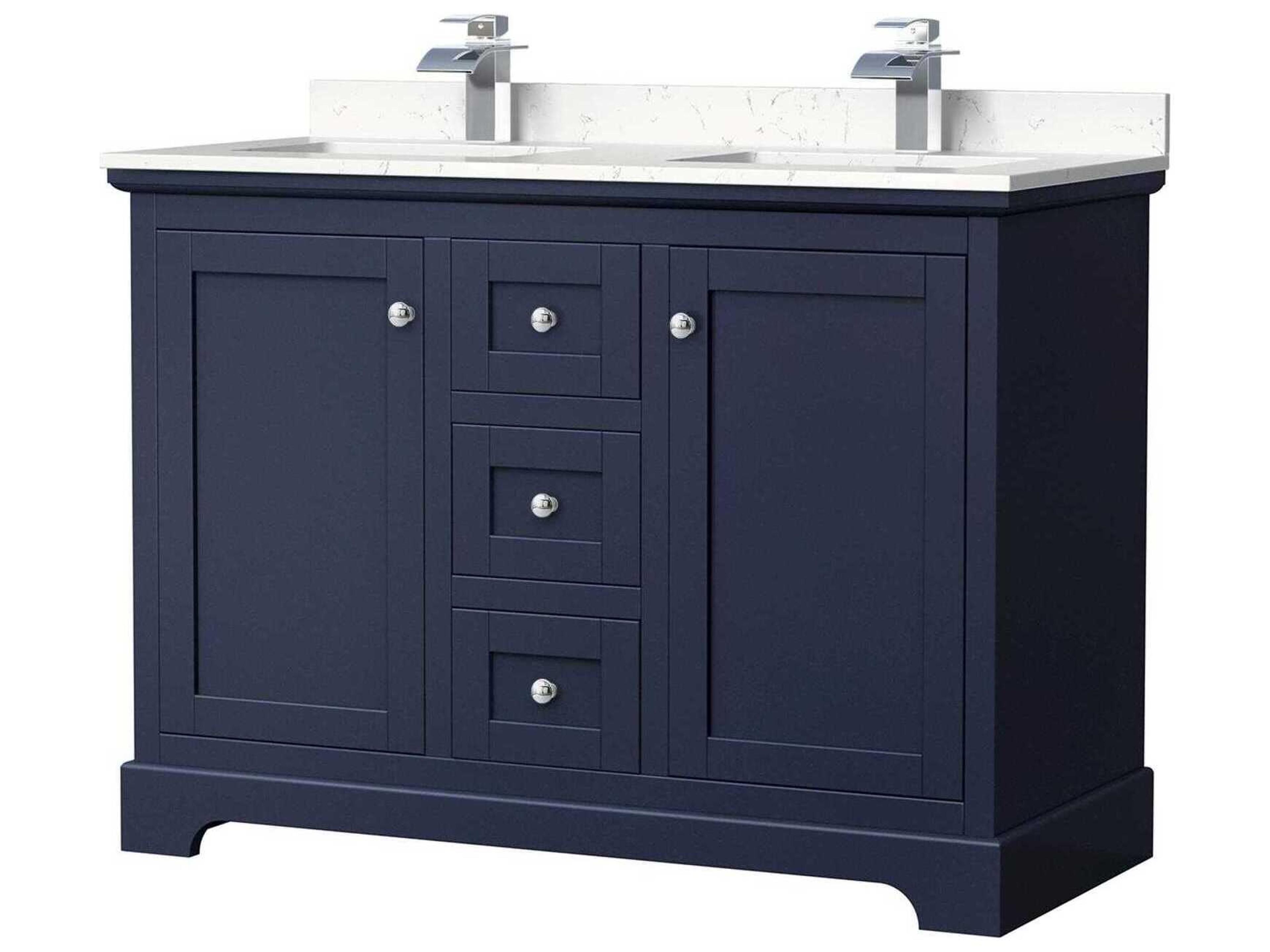 Wyndham Collection Avery 48" Dark Blue Vanity