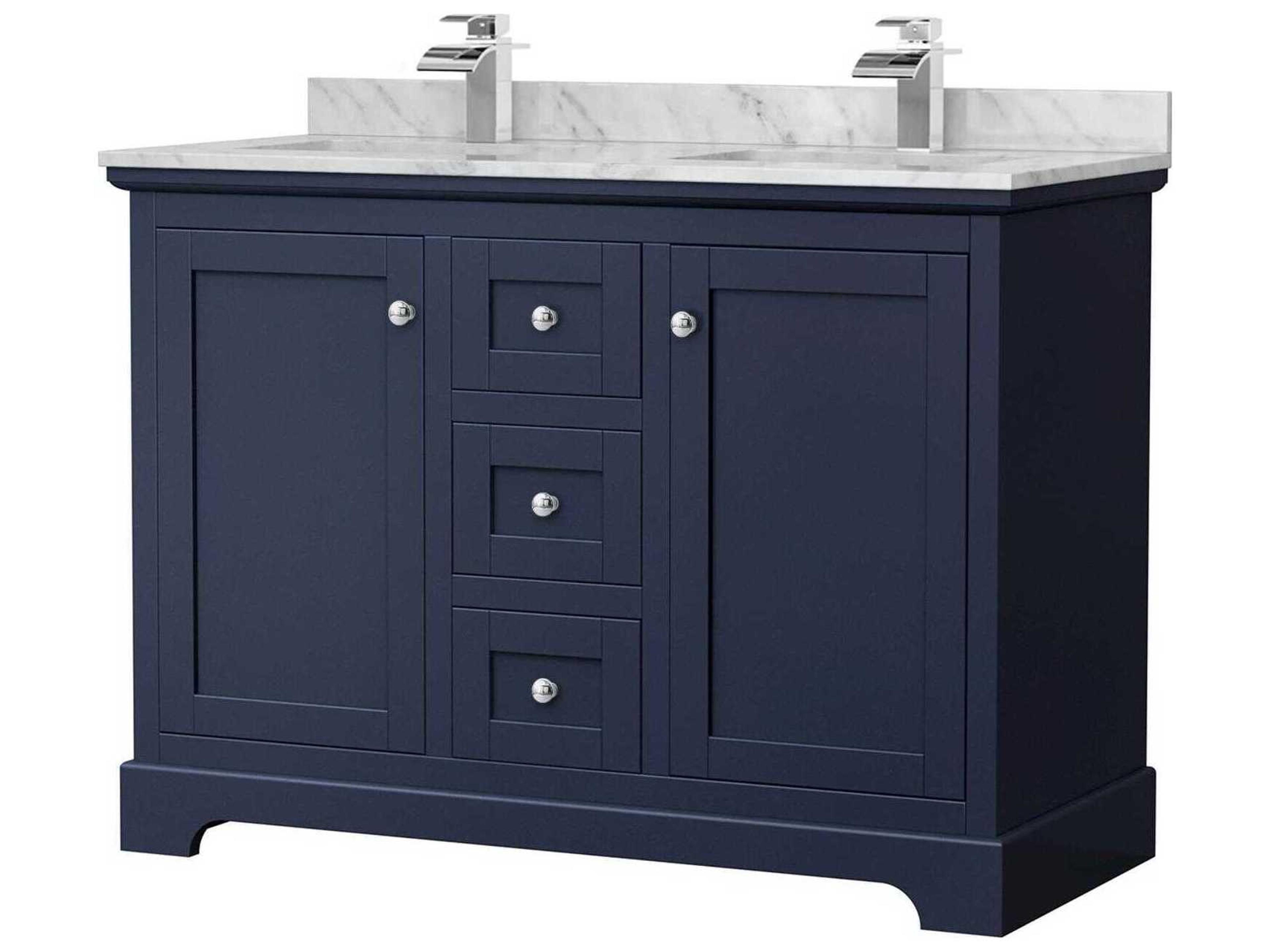 Wyndham Collection Avery 48" Dark Blue Vanity
