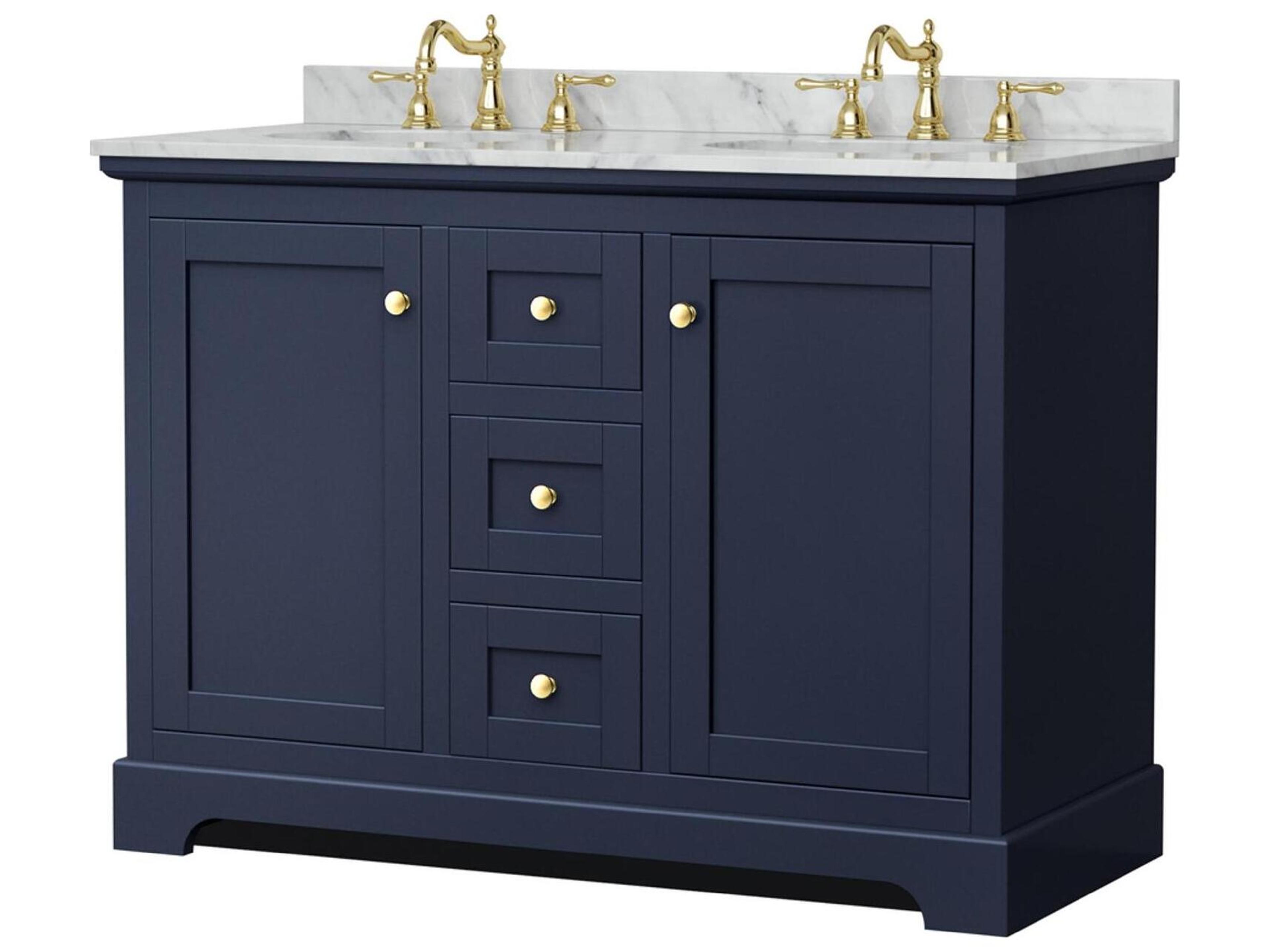 Wyndham Collection Avery 48" Dark Blue Vanity