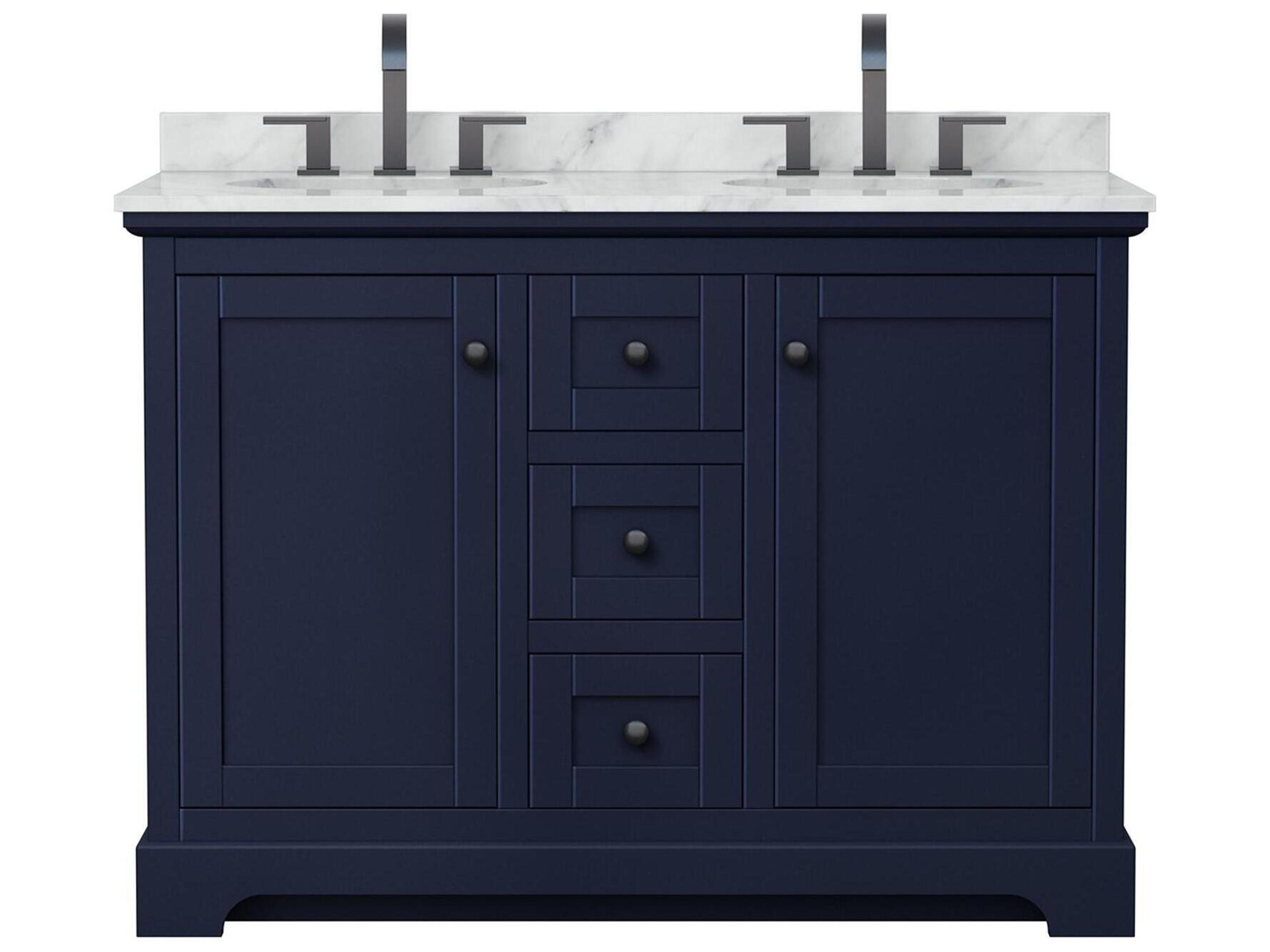 Wyndham Collection Avery 48" Dark Blue Vanity