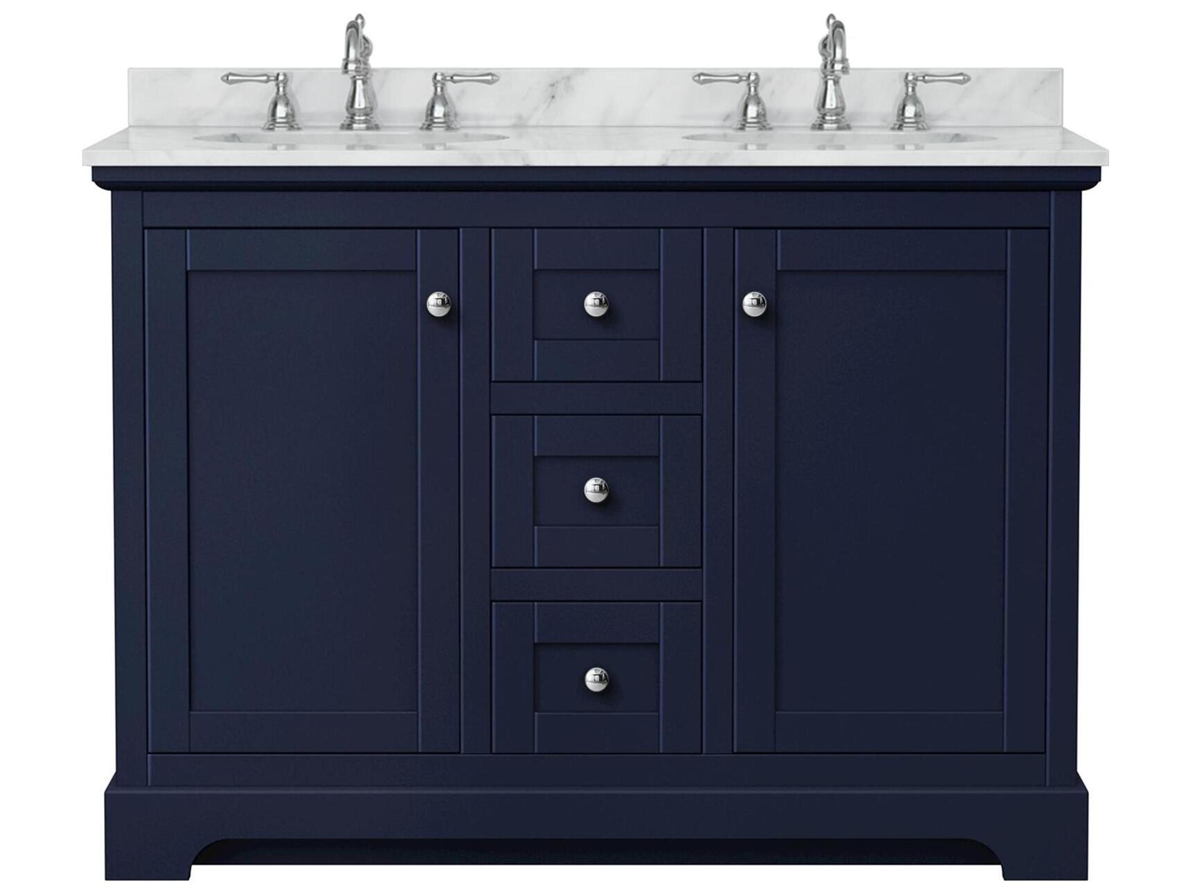 Wyndham Collection Avery 48" Dark Blue Vanity