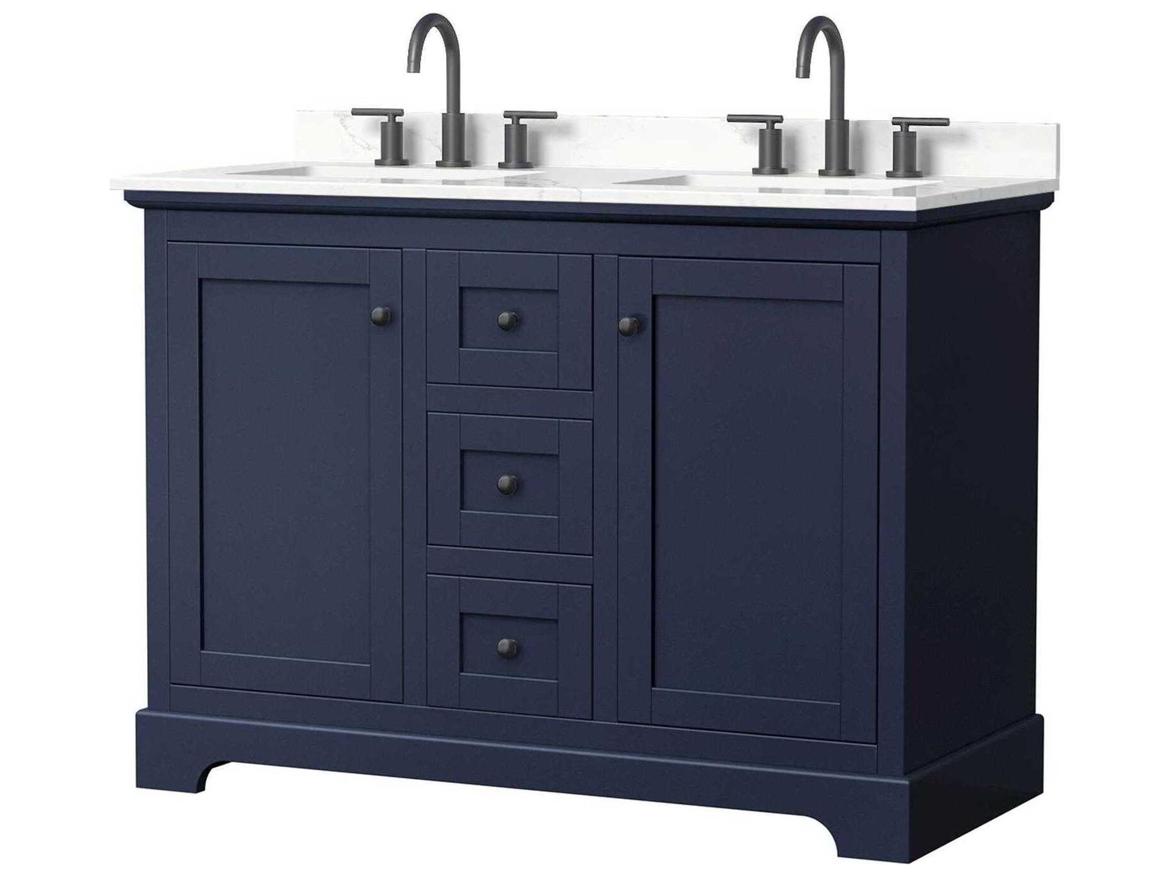 Wyndham Collection Avery 48" Dark Blue Vanity