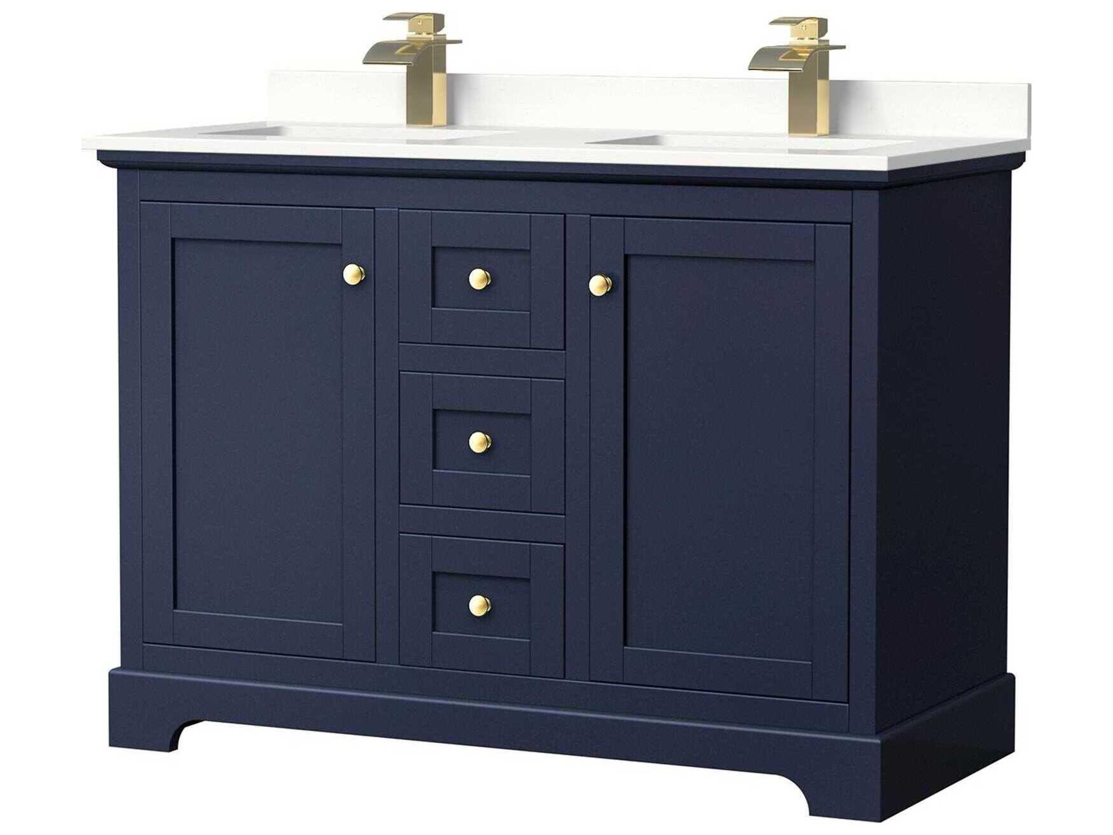 Wyndham Collection Avery 48" Dark Blue Vanity