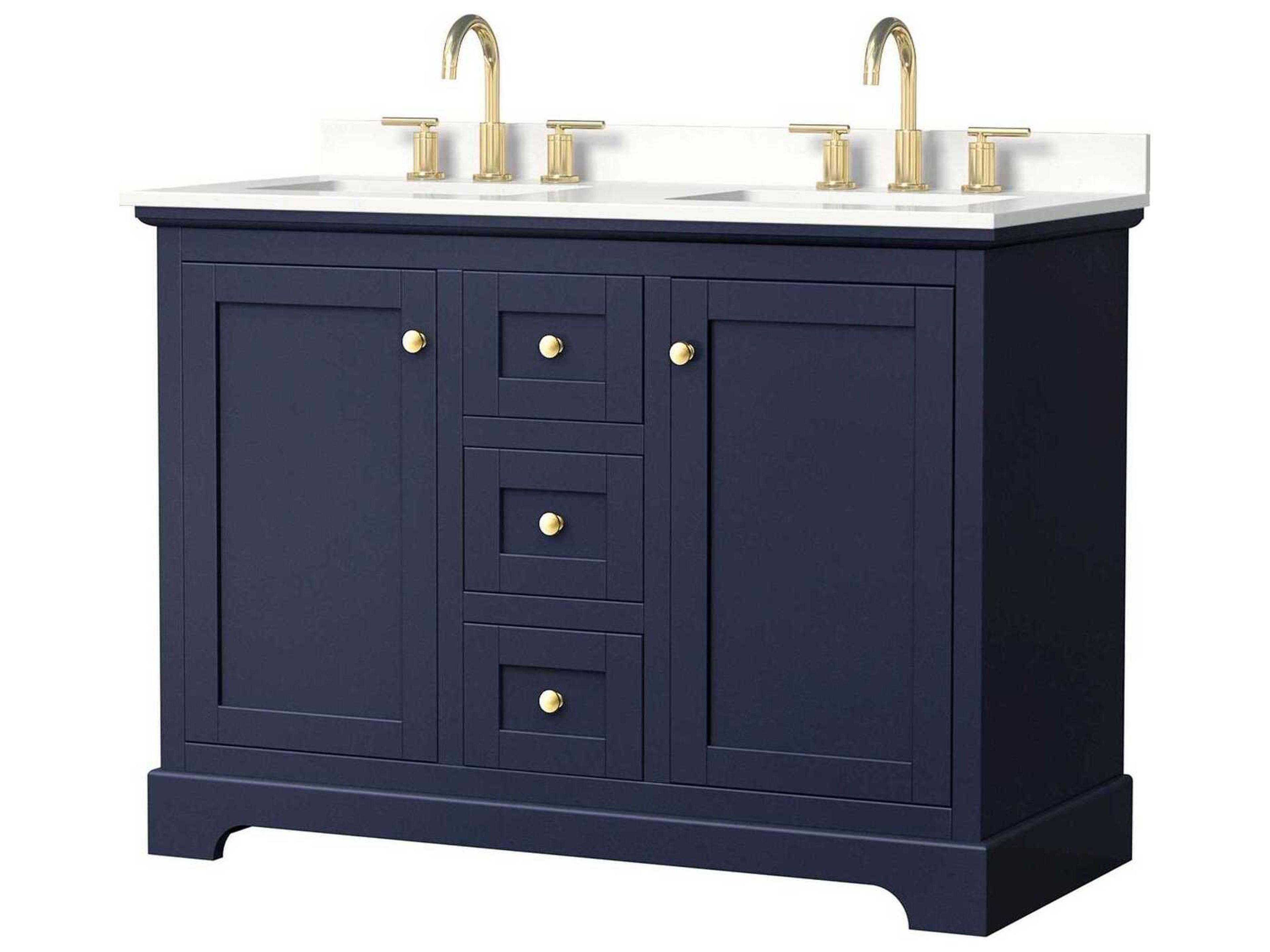Wyndham Collection Avery 48" Dark Blue Vanity