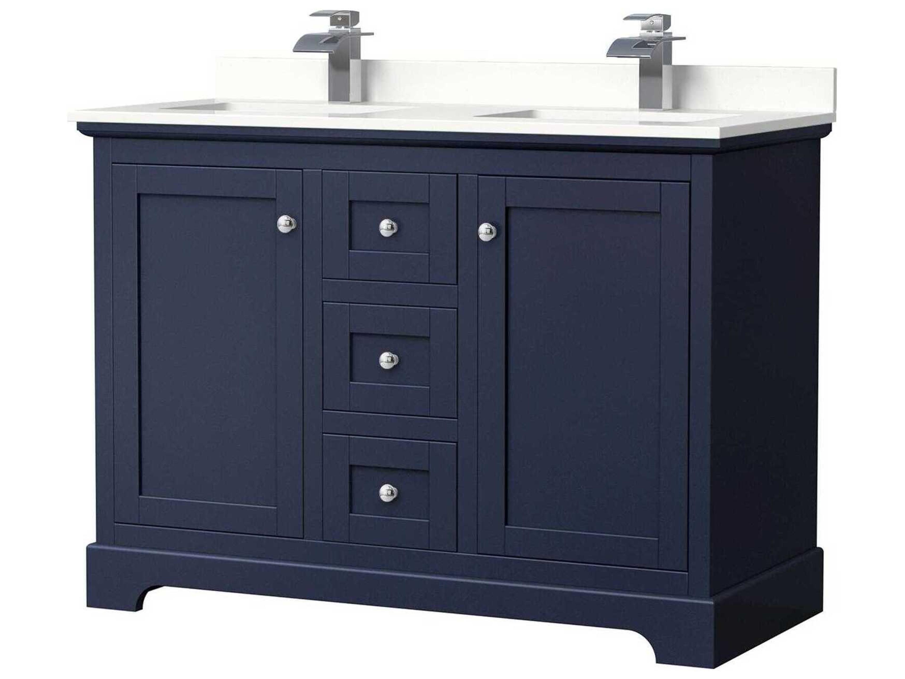 Wyndham Collection Avery 48" Dark Blue Vanity