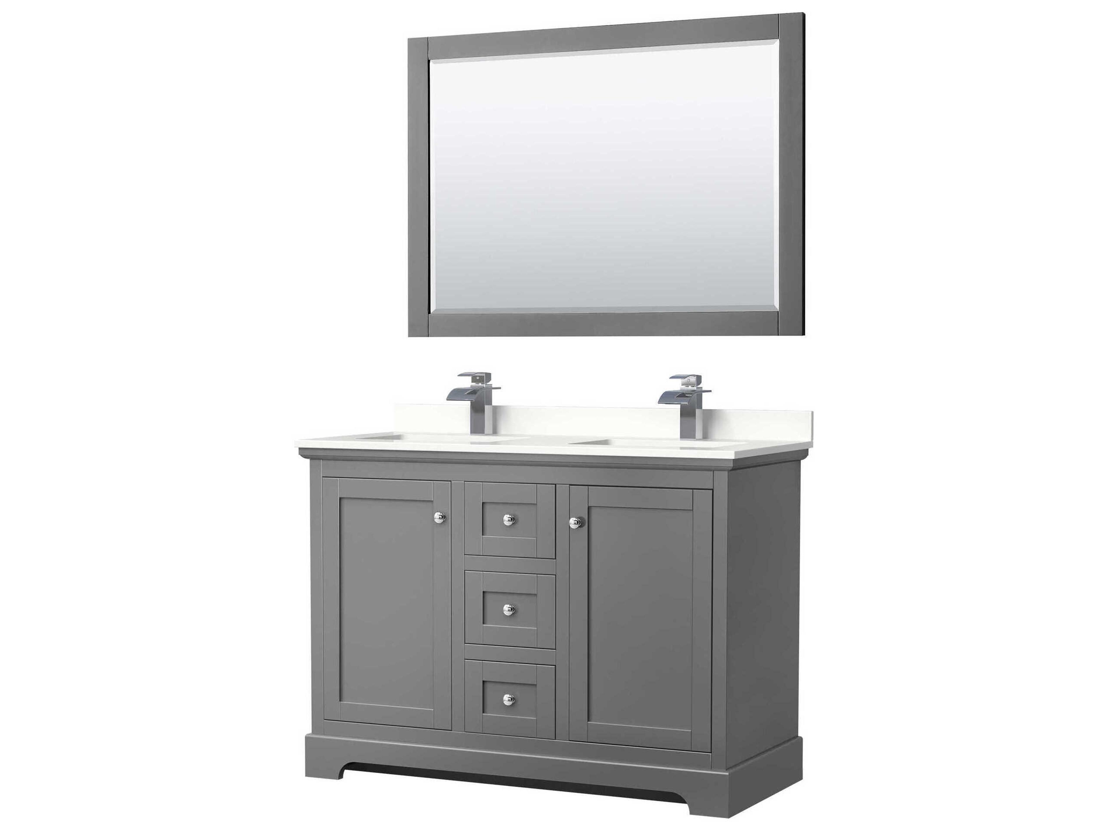 Wyndham Collection Avery 48" Dark Gray Vanity with 46" Mirror