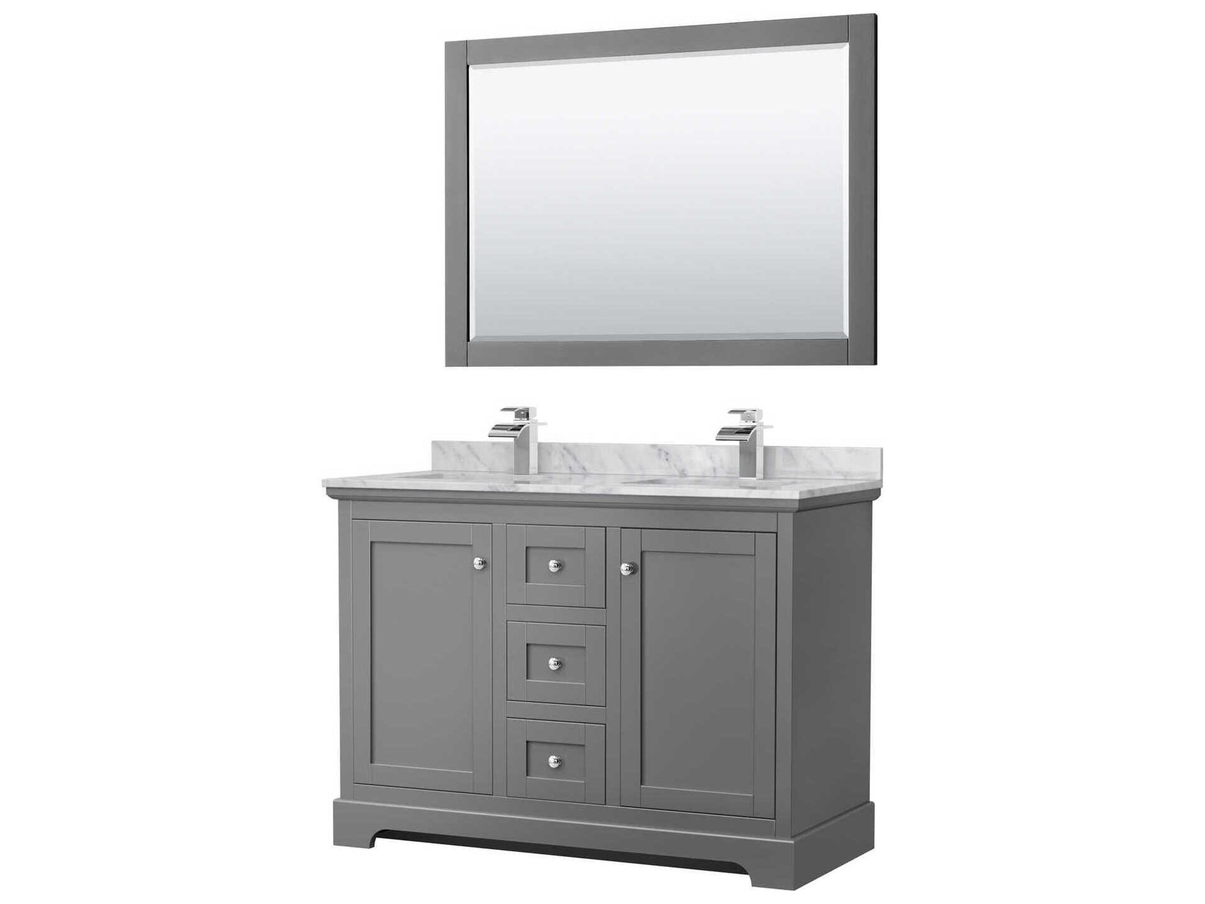 Wyndham Collection Avery 48" Dark Gray Vanity with 46" Mirror