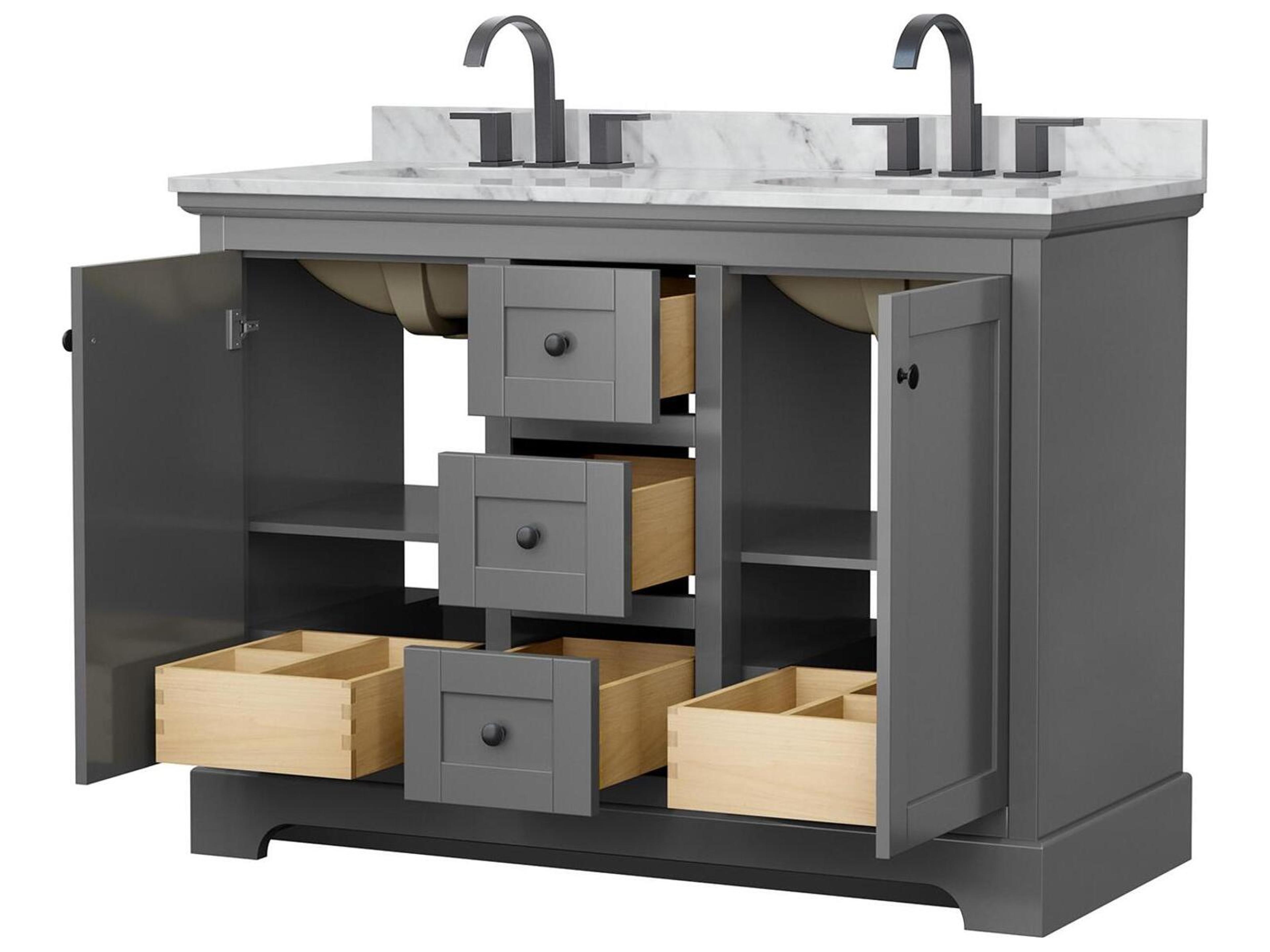 Wyndham Collection Avery 48" Dark Gray Vanity