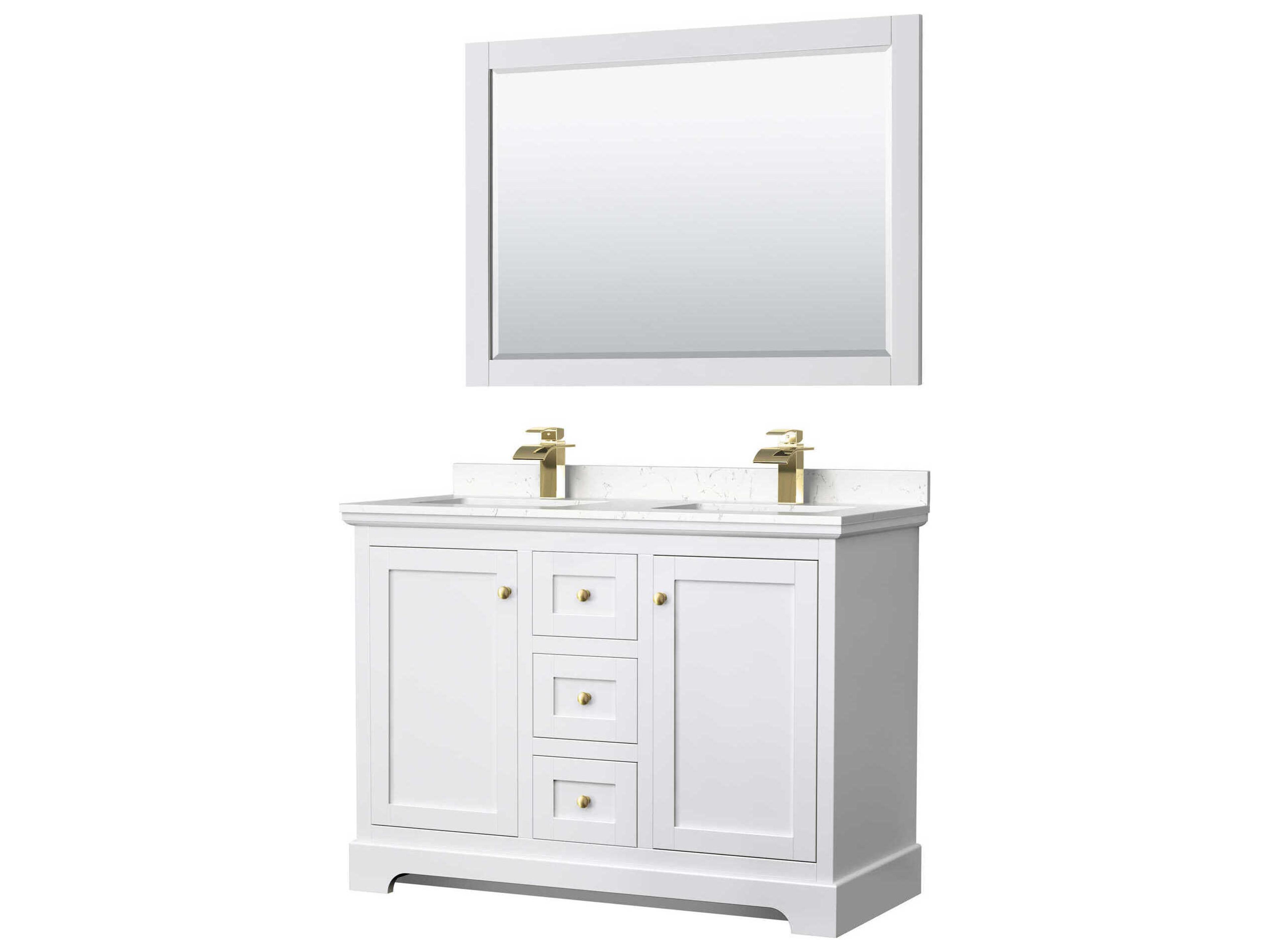 Wyndham Collection Avery 48" White Vanity with 46" Mirror
