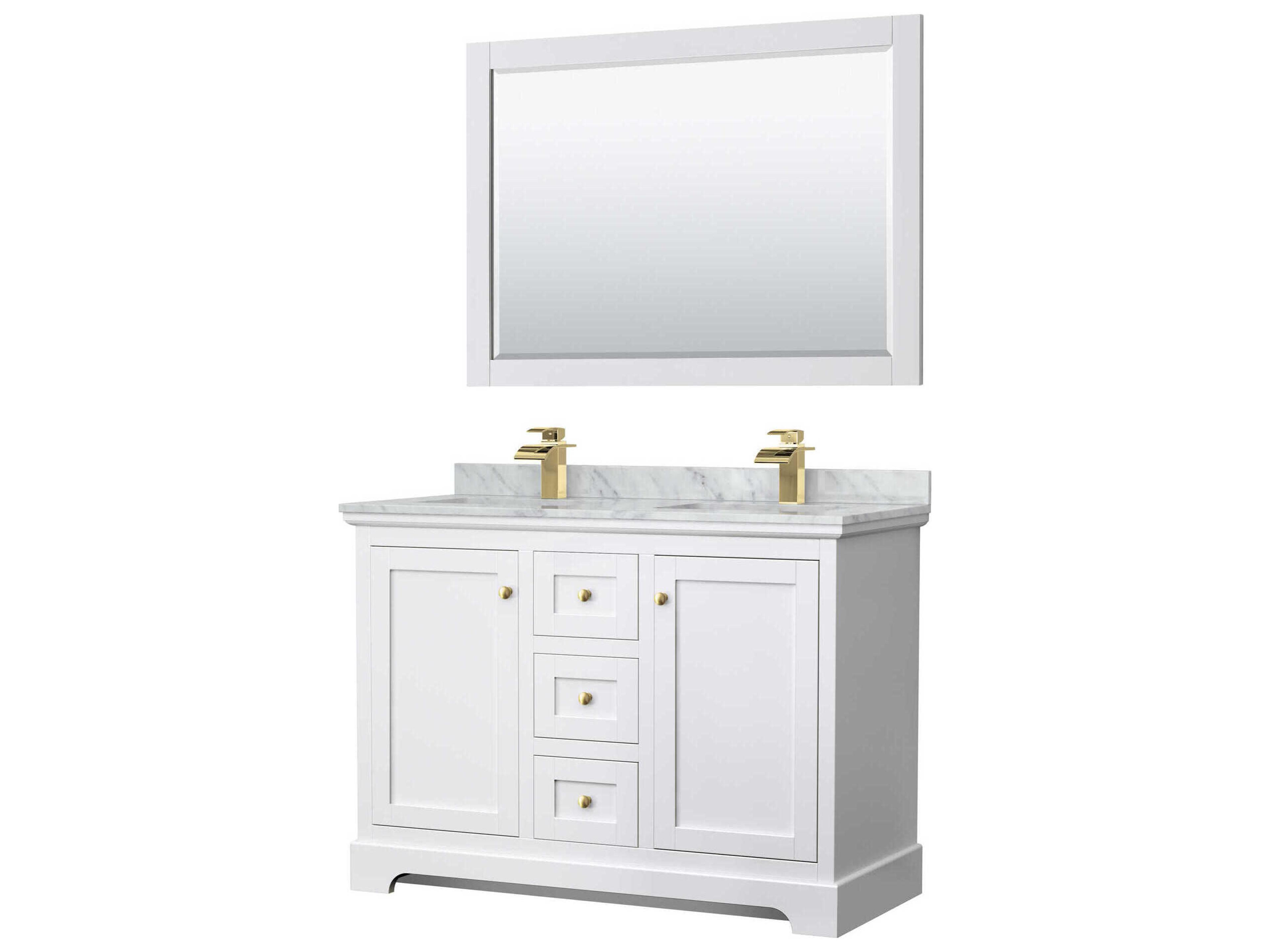 Wyndham Collection Avery 48" White Vanity with 46" Mirror