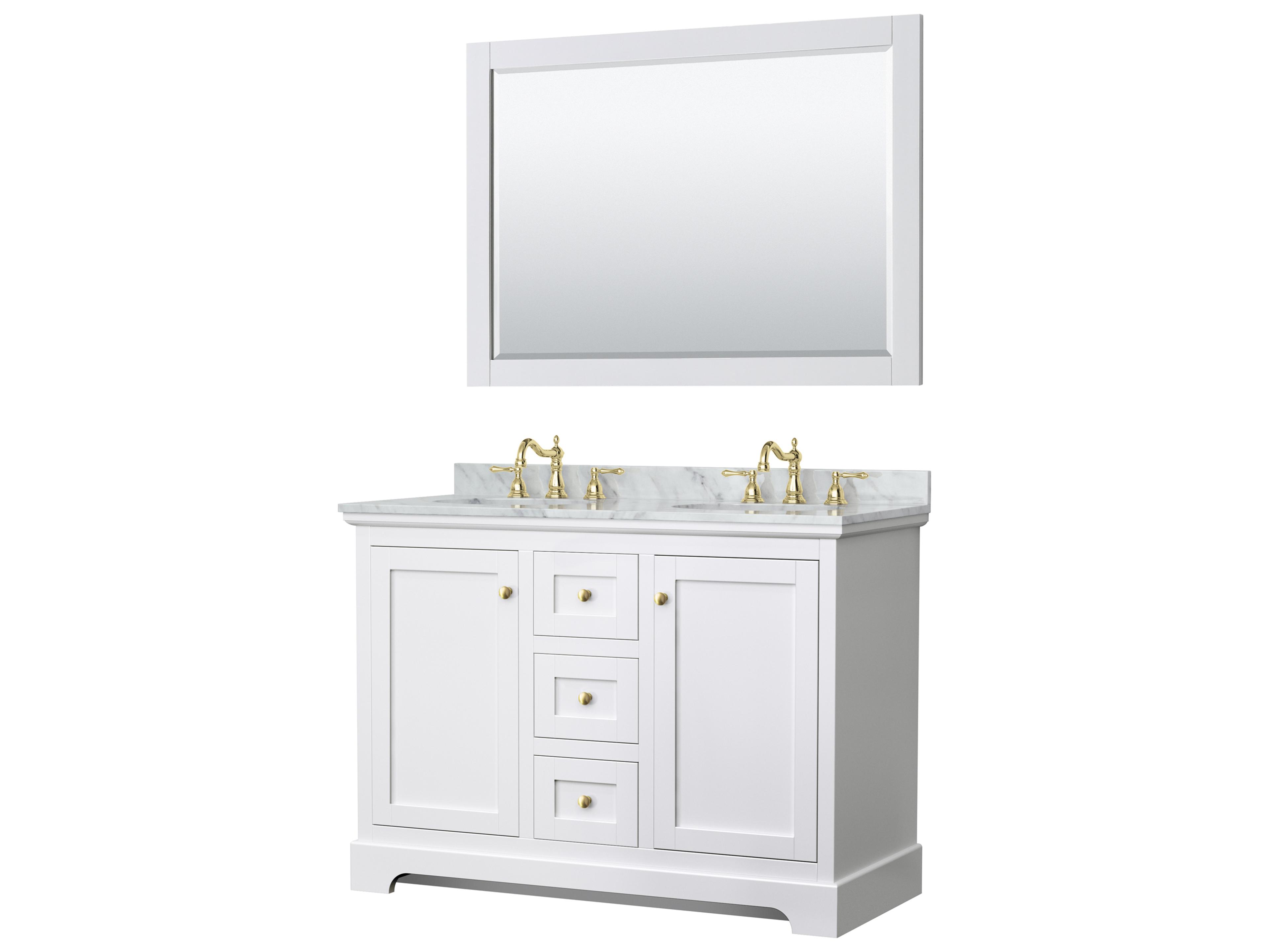 Wyndham Collection Avery 48" White Vanity with 46" Mirror