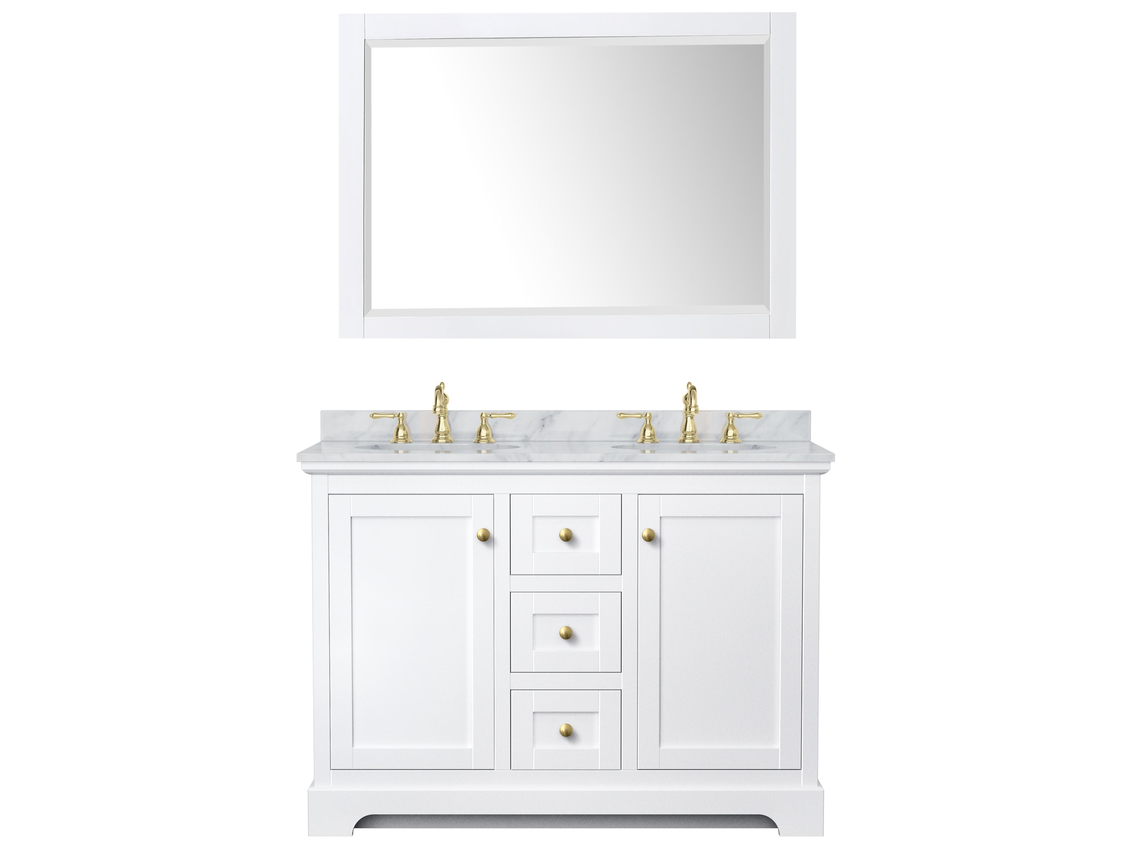 Wyndham Collection Avery 48" White Vanity with 46" Mirror