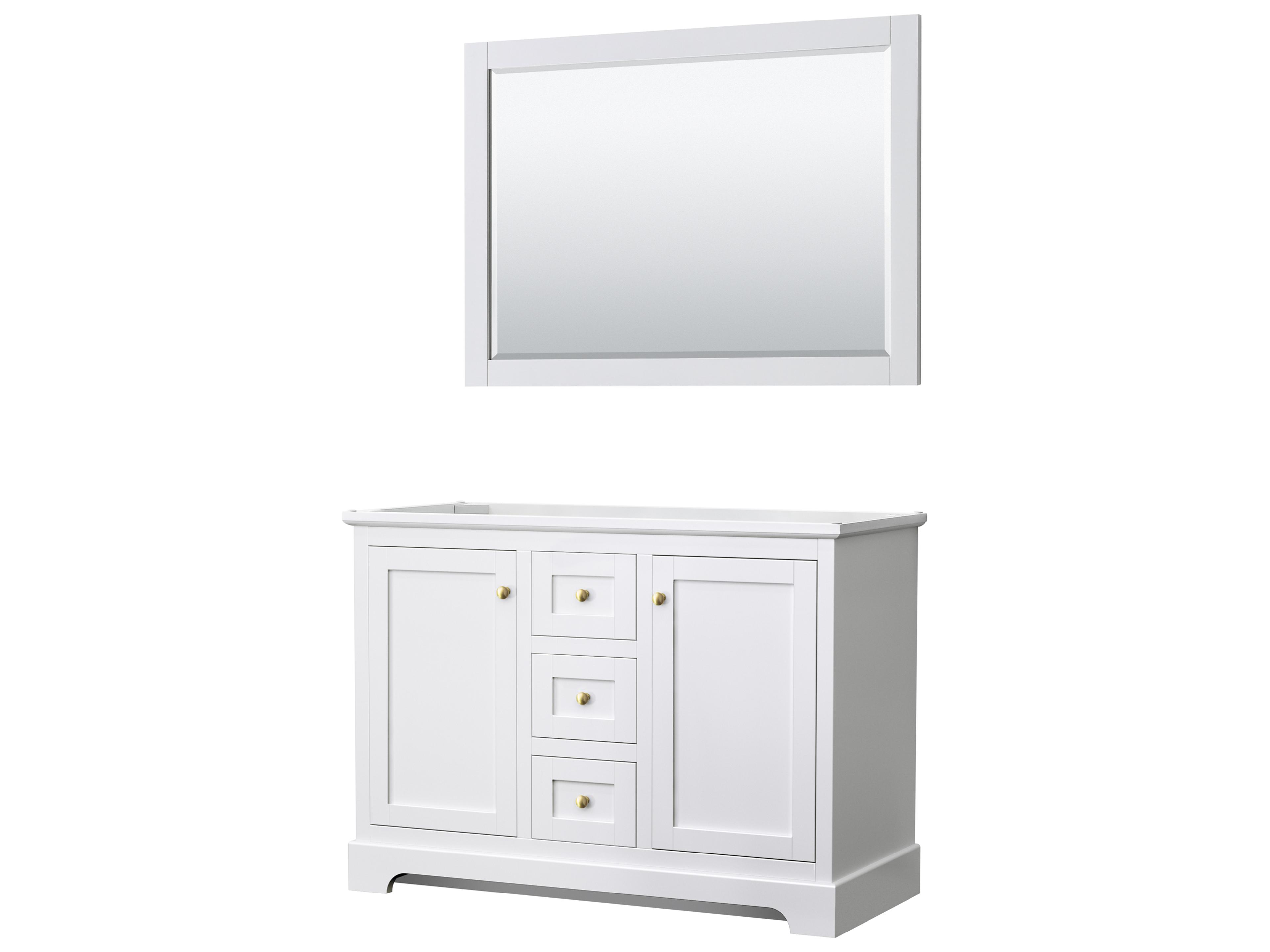 Wyndham Collection Avery 47" White Vanity with 46" Mirror
