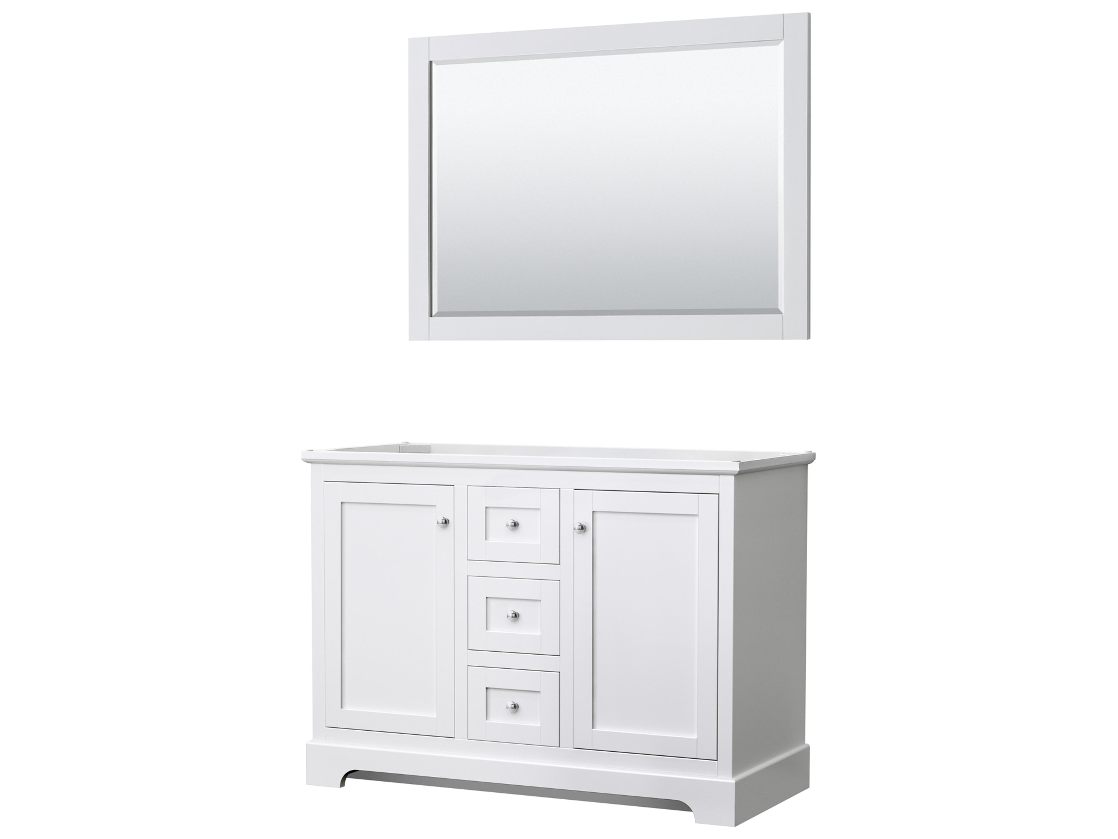 Wyndham Collection Avery 47" White Vanity with 46" Mirror