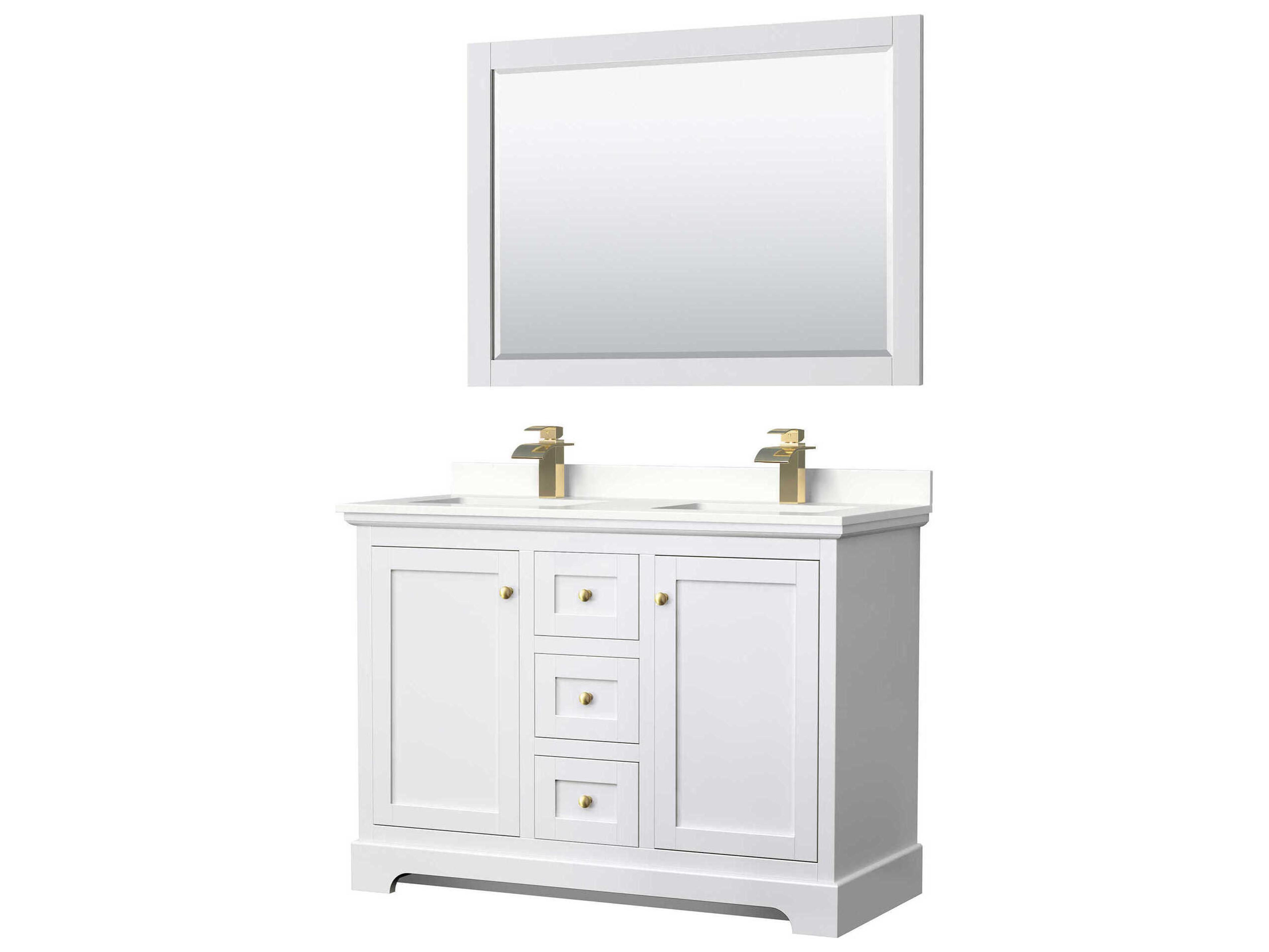 Wyndham Collection Avery 48" White Vanity with 46" Mirror