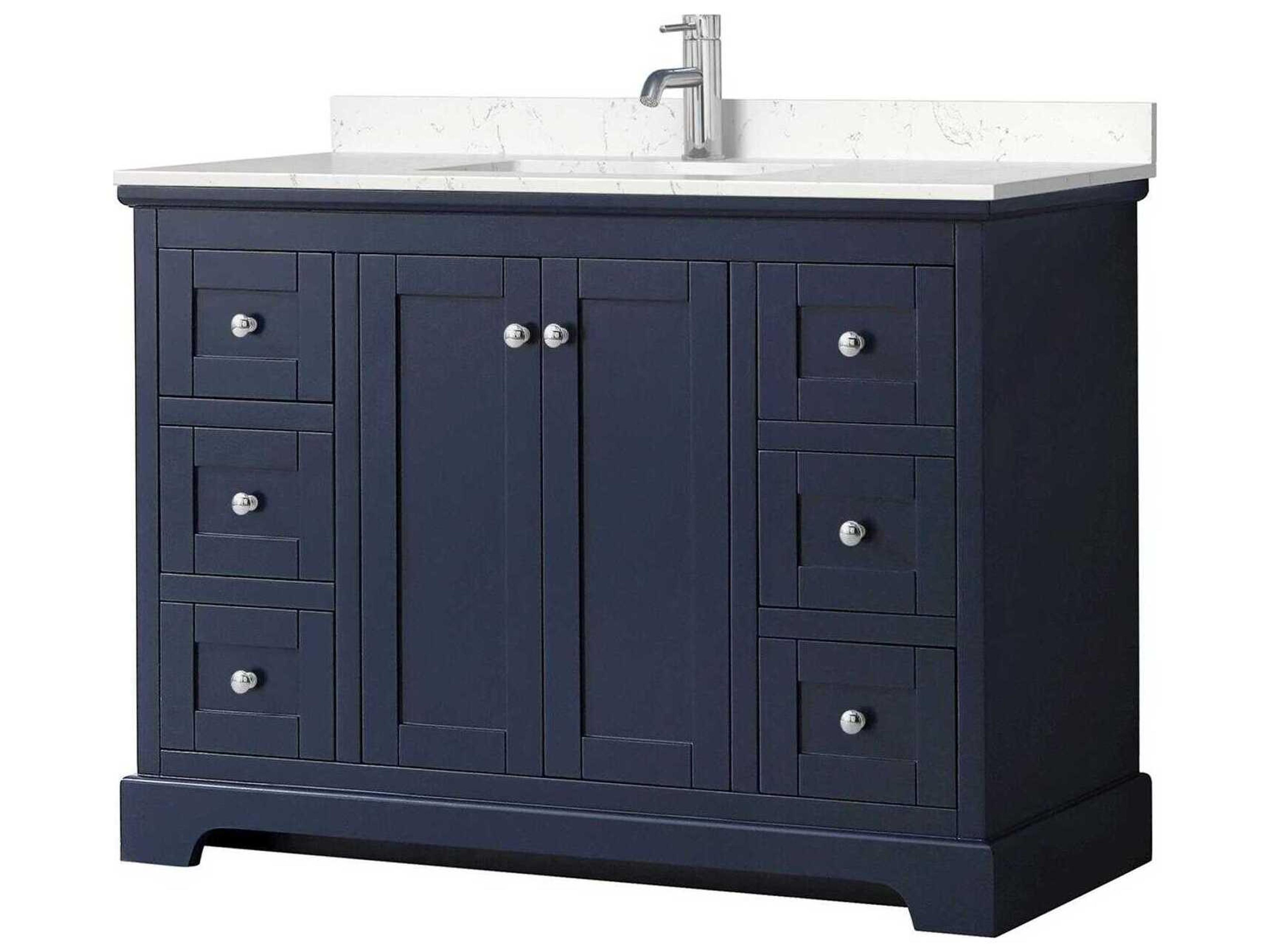 Wyndham Collection Avery 48" Dark Blue Vanity
