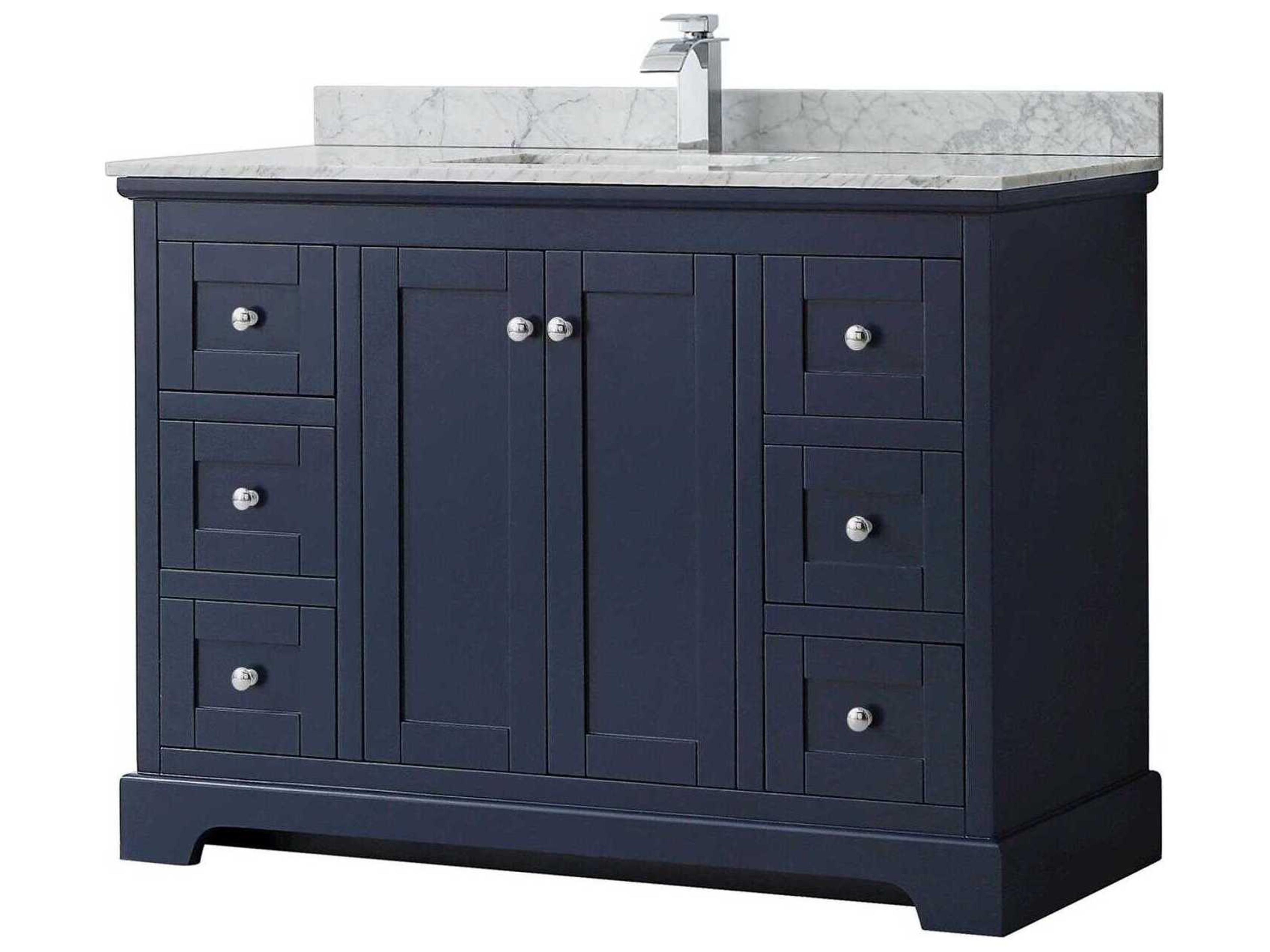 Wyndham Collection Avery 48" Dark Blue Vanity