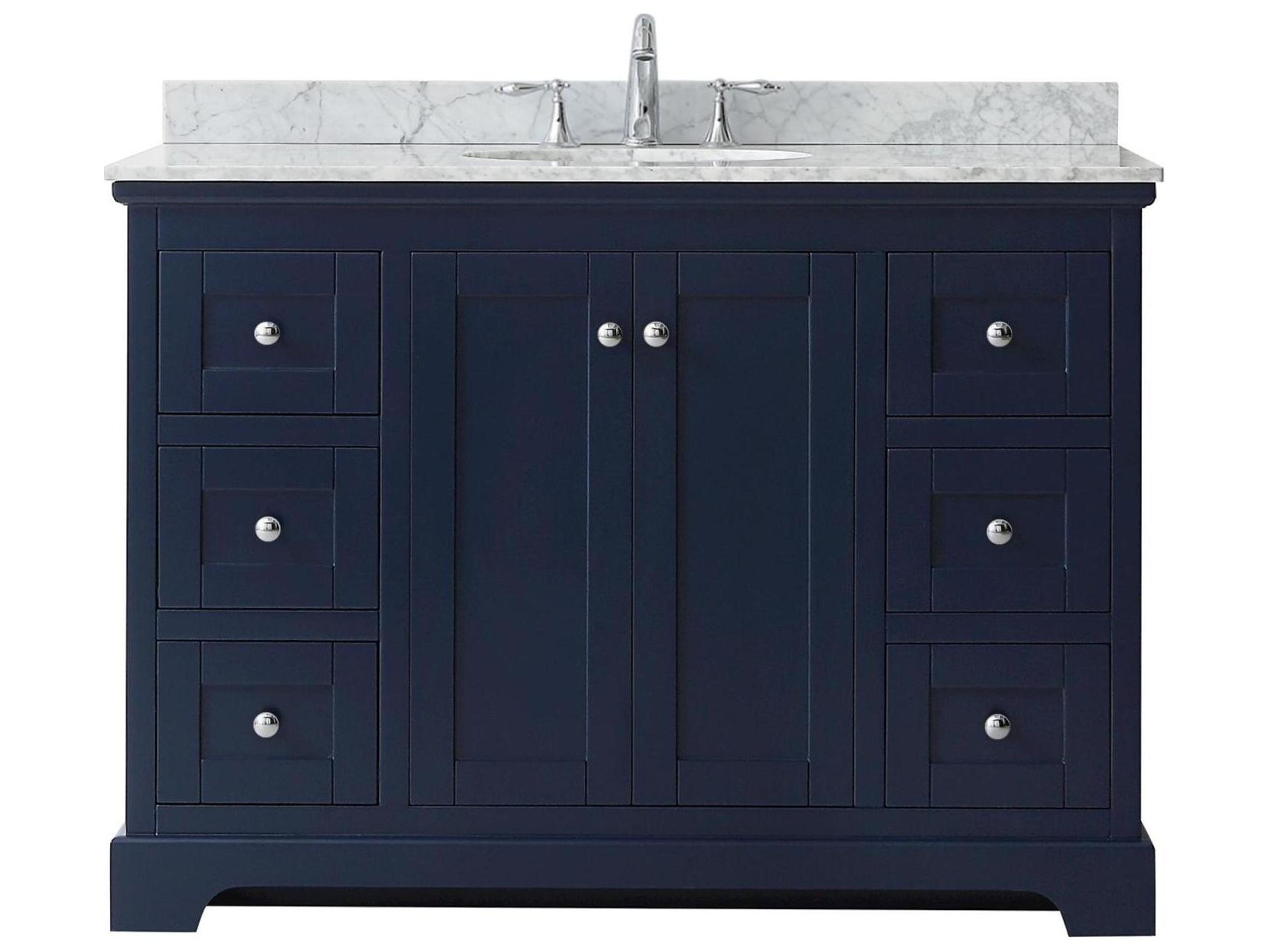 Wyndham Collection Avery 48" Dark Blue Vanity