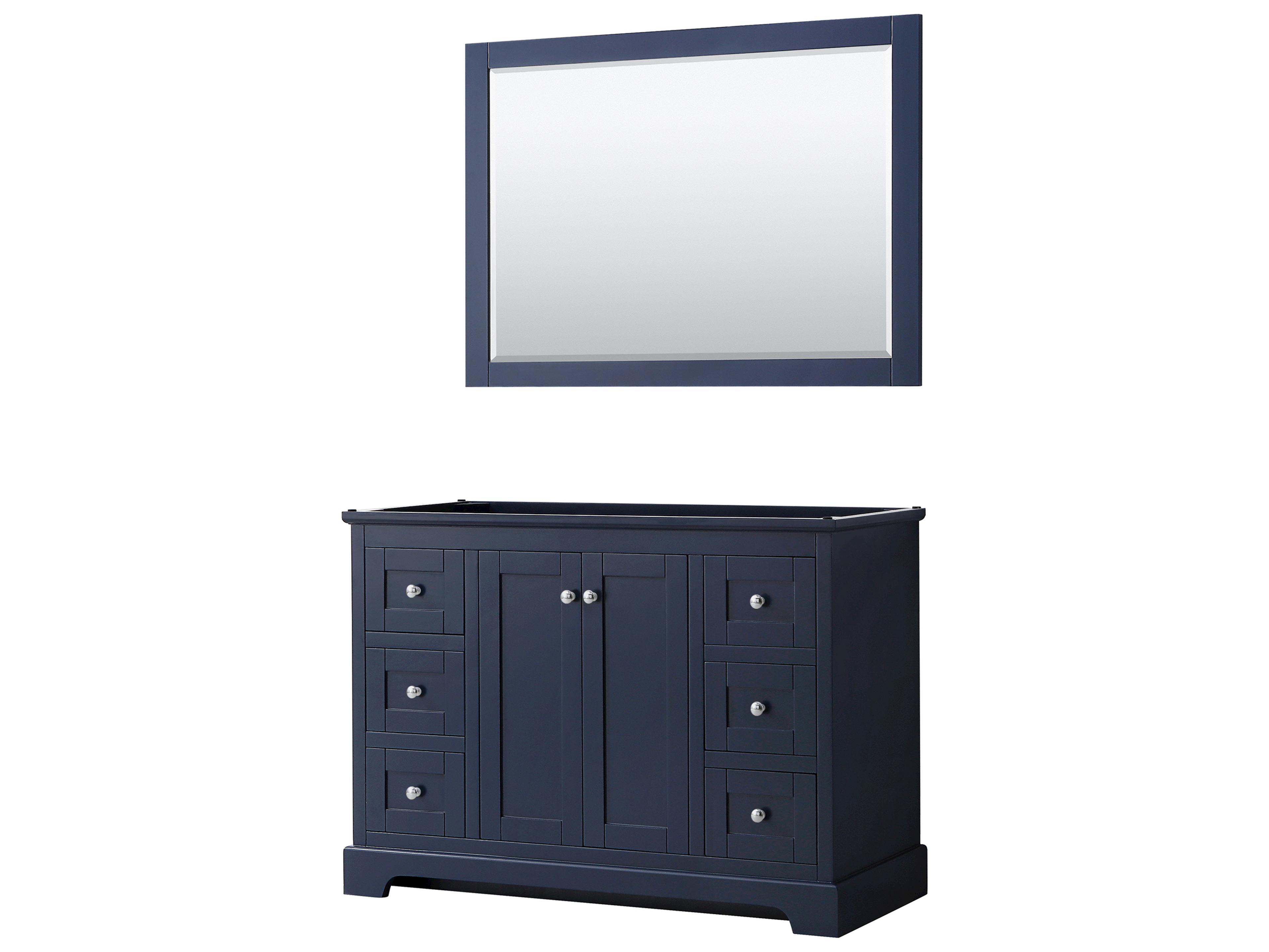 Wyndham Collection Avery 47" Dark Blue Vanity with 46" Mirror