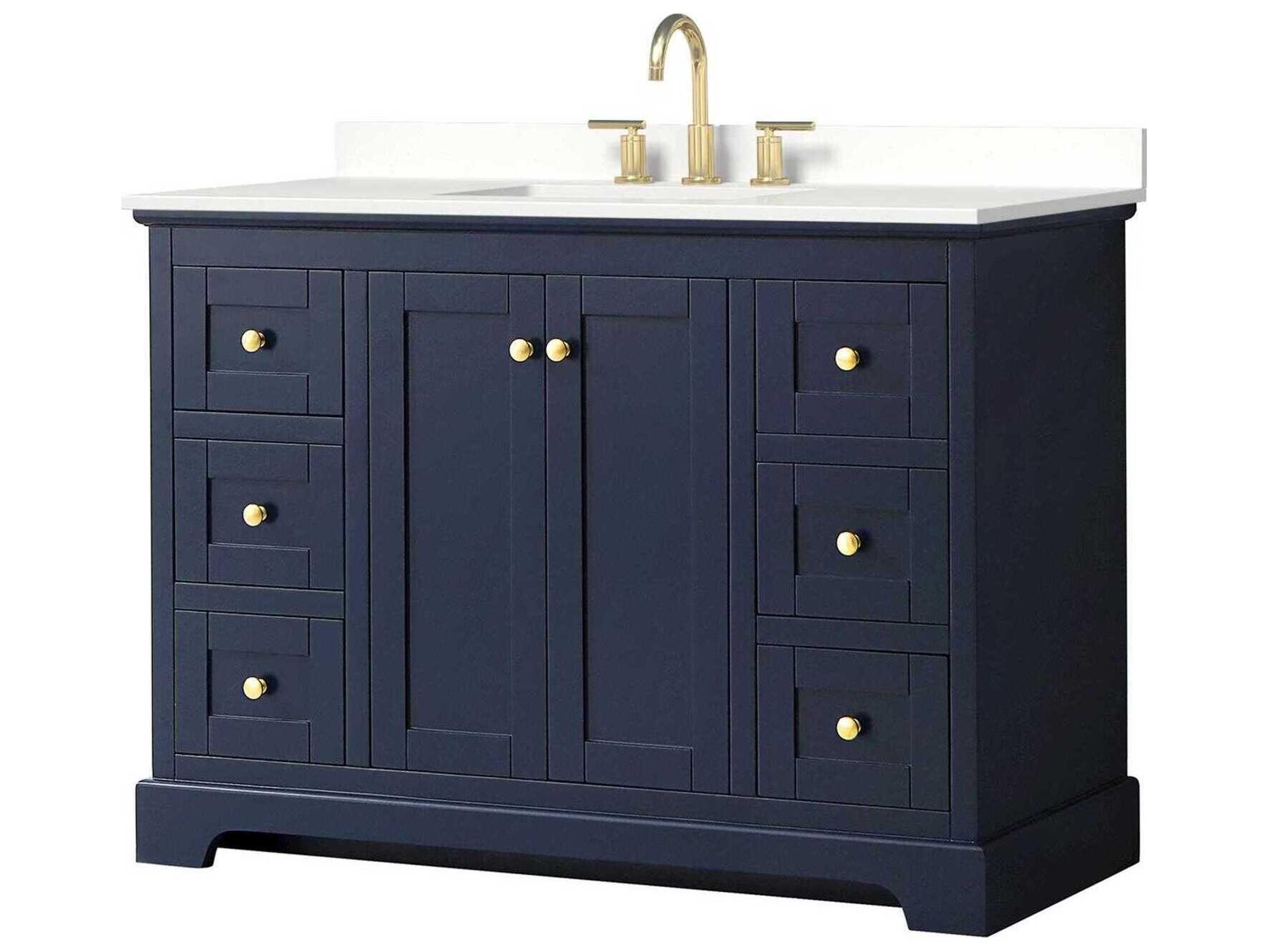 Wyndham Collection Avery 48" Dark Blue Vanity
