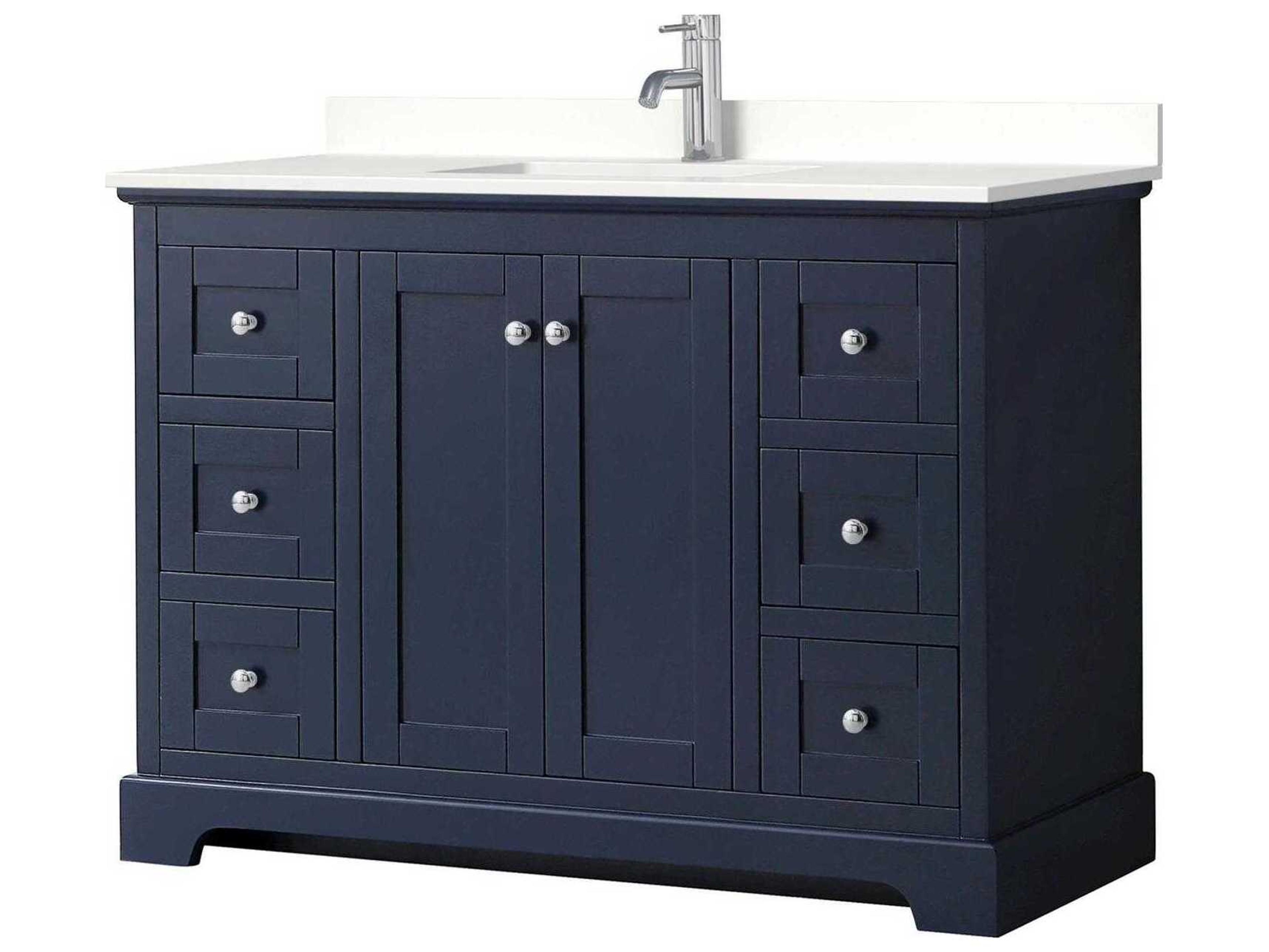 Wyndham Collection Avery 48" Dark Blue Vanity