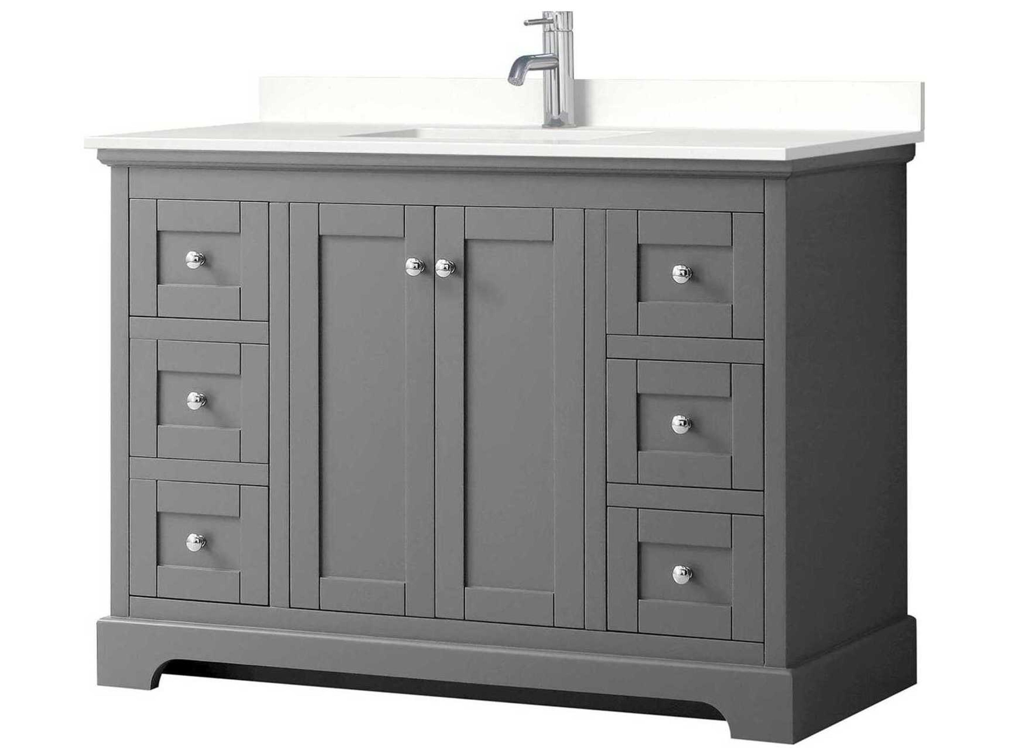 Wyndham Collection Avery 48" Dark Gray Vanity