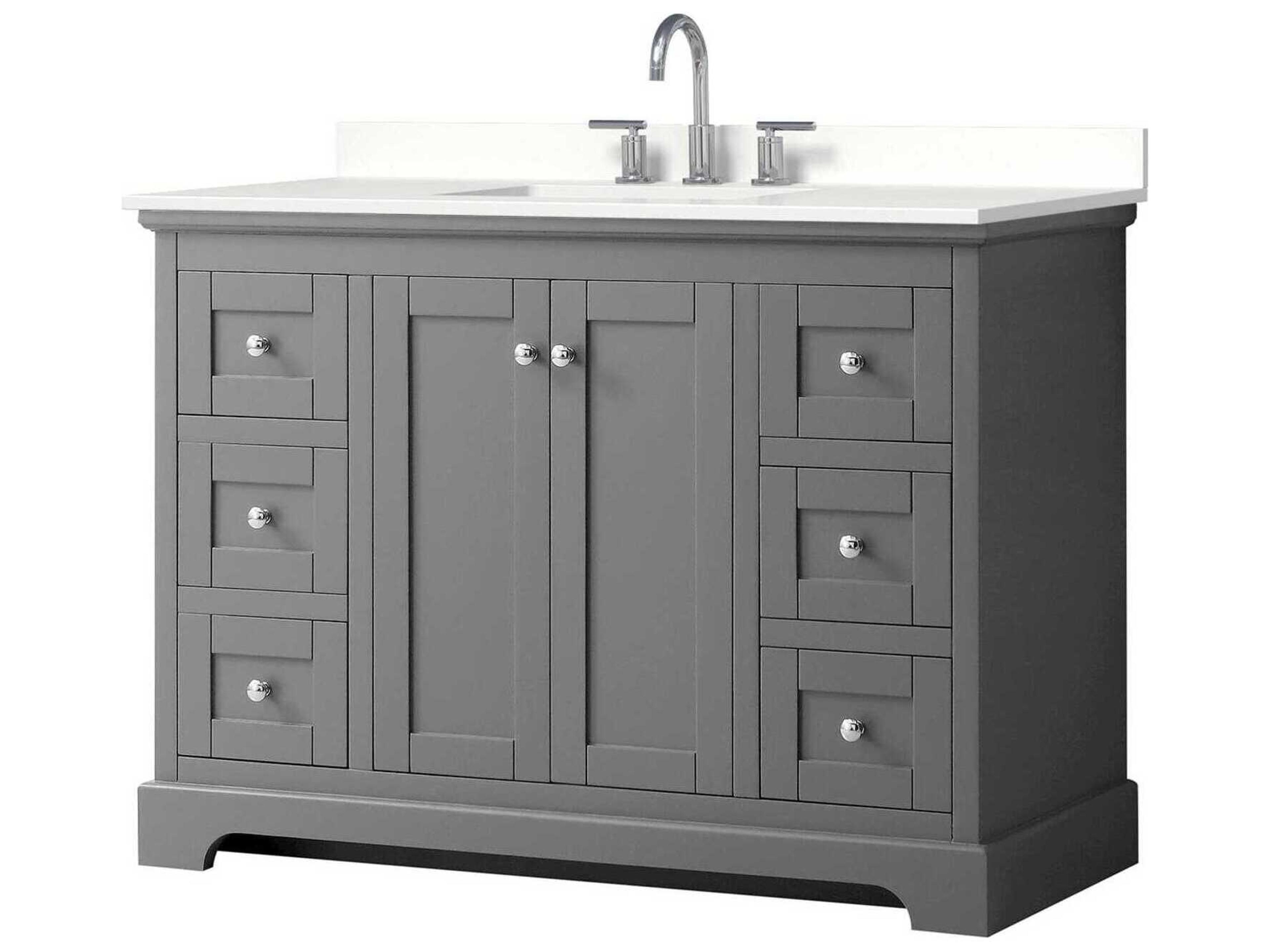 Wyndham Collection Avery 48" Dark Gray Vanity