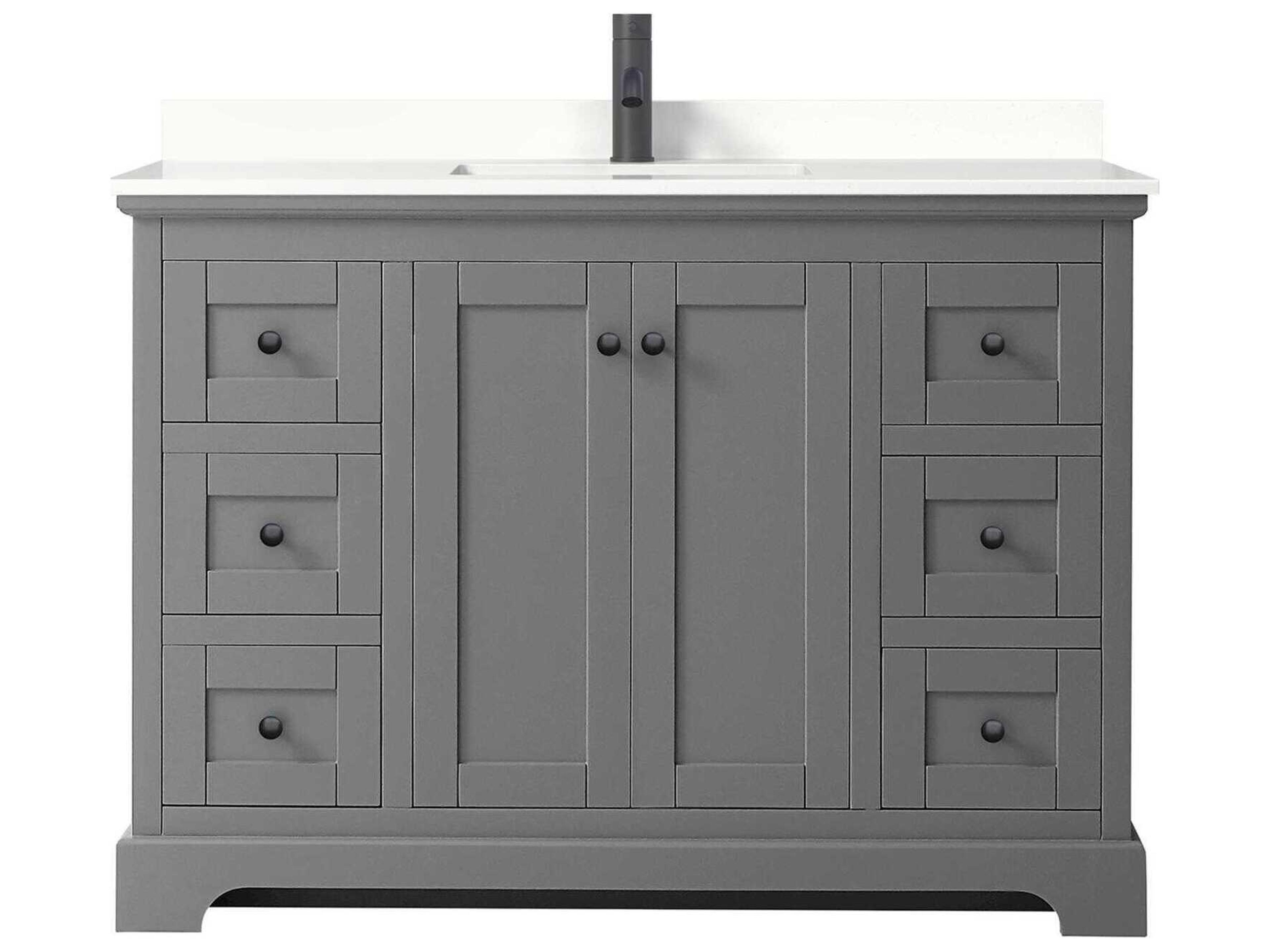 Wyndham Collection Avery 48" Dark Gray Vanity