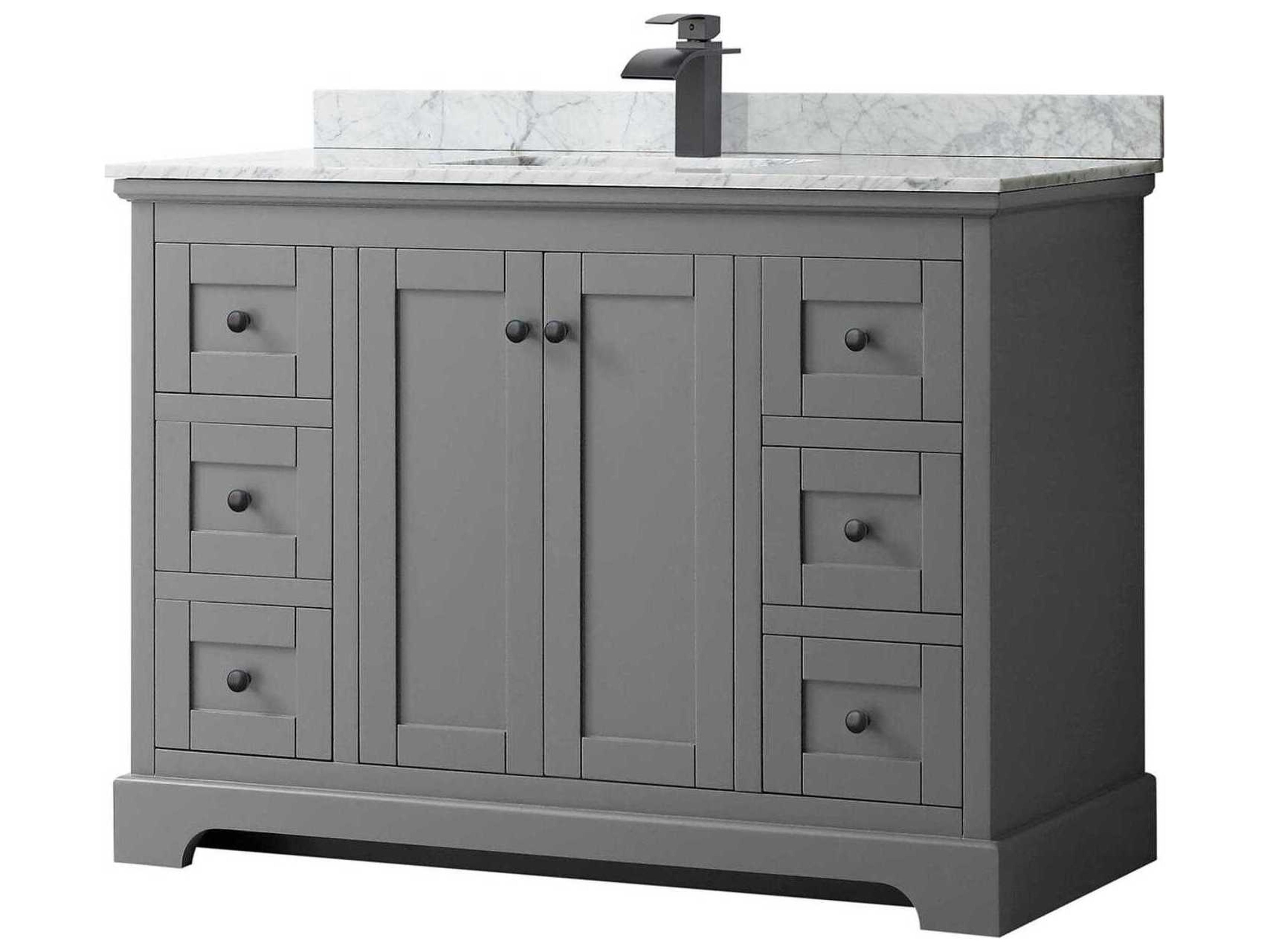 Wyndham Collection Avery 48" Dark Gray Vanity