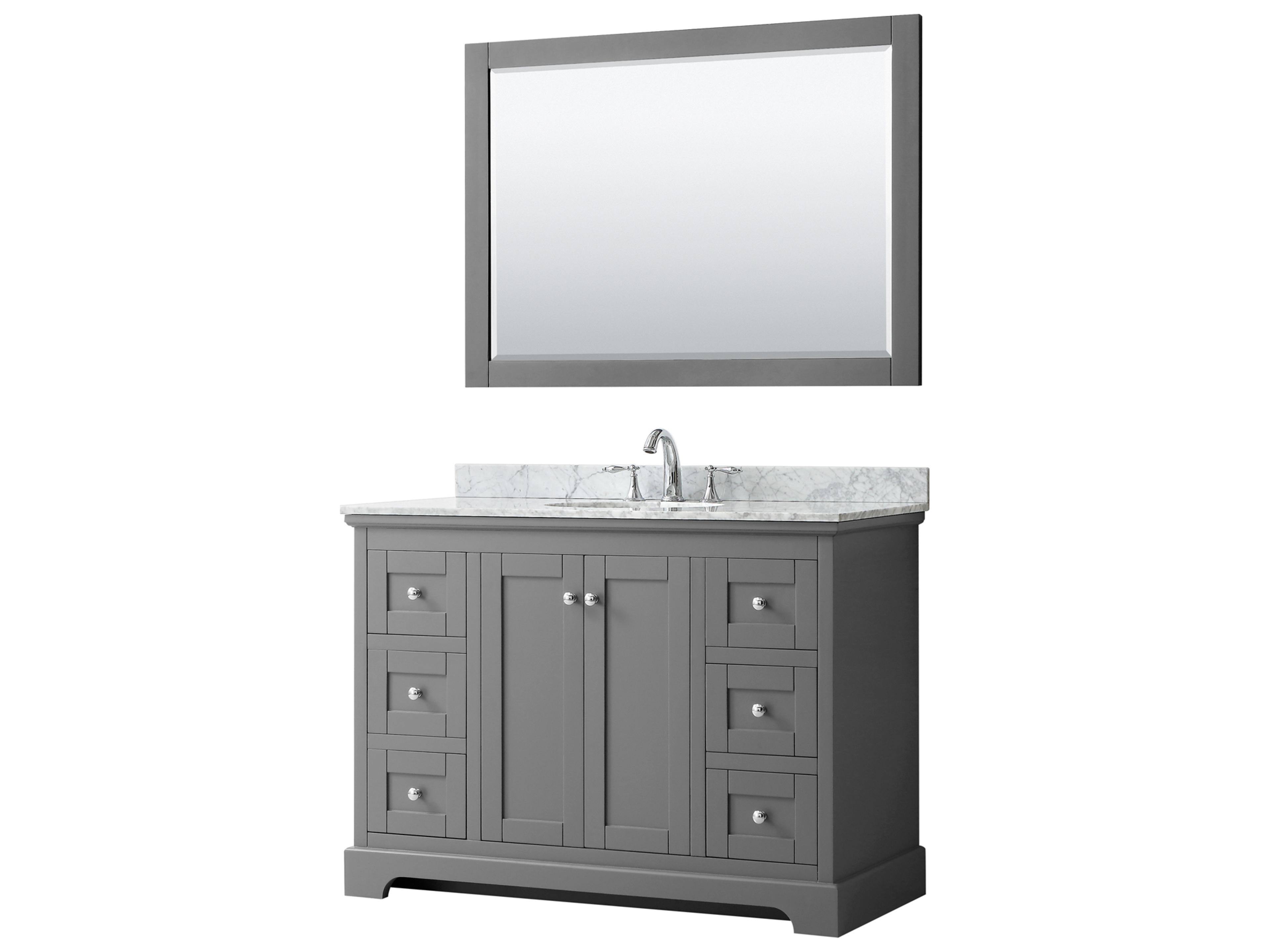 Wyndham Collection Avery 48" Dark Gray Vanity with 46" Mirror