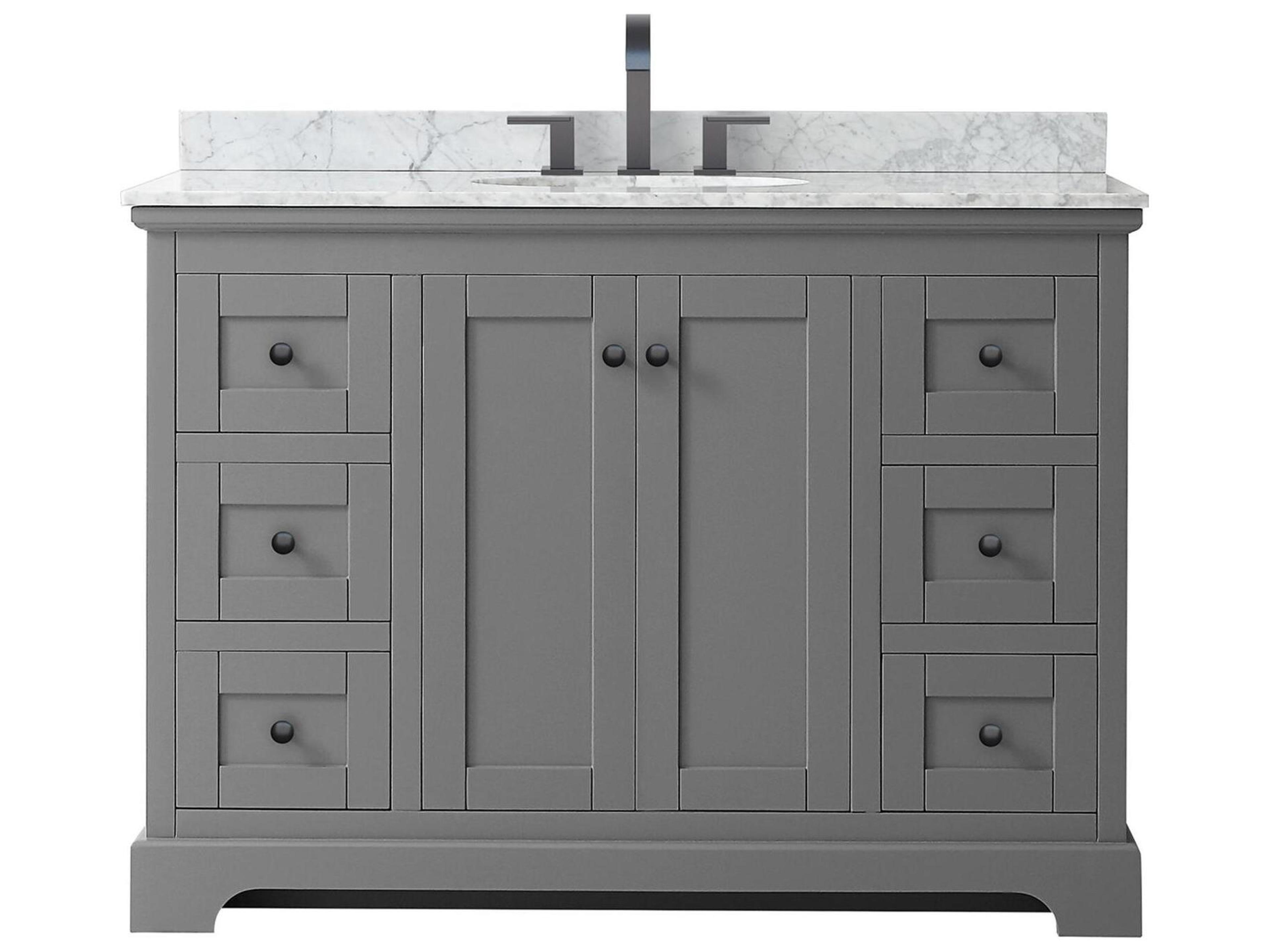 Wyndham Collection Avery 48" Dark Gray Vanity