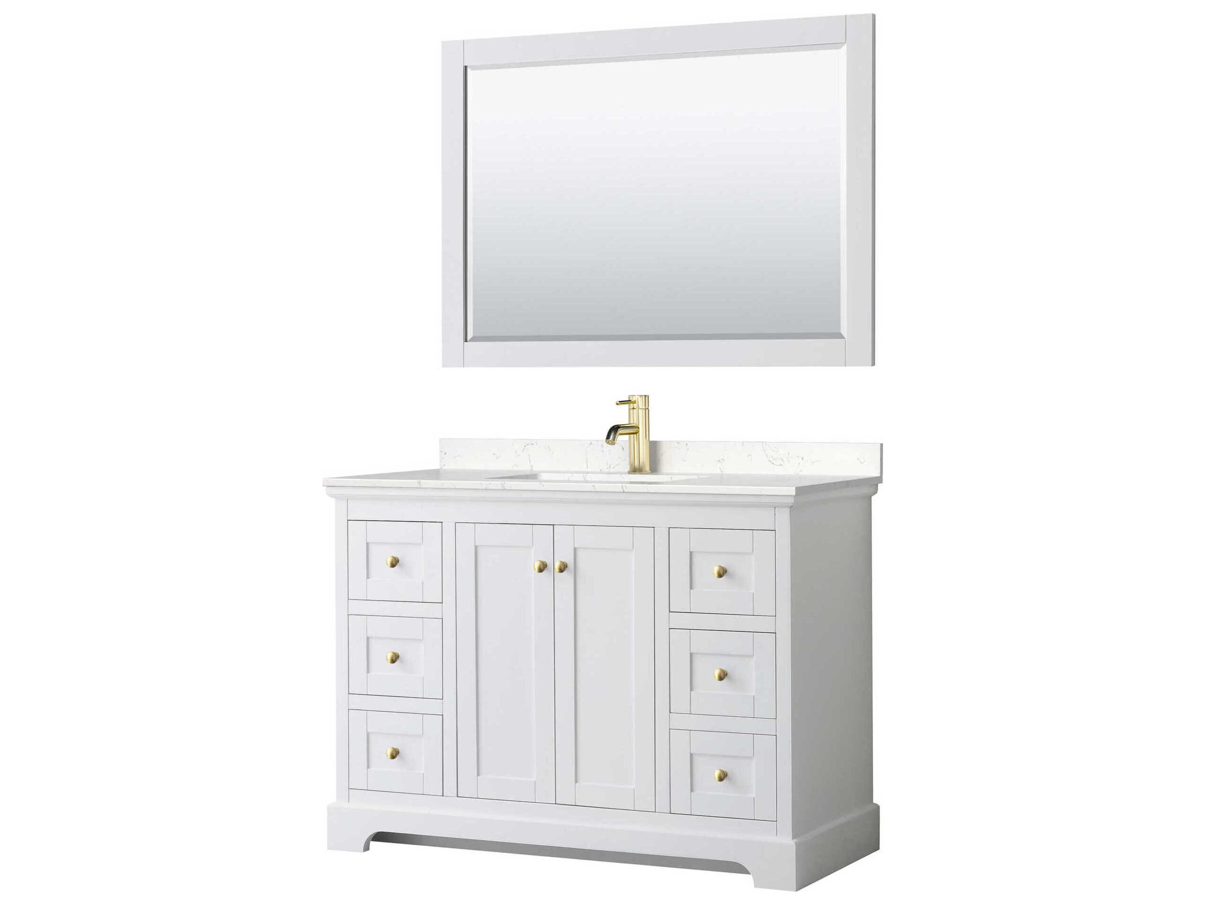 Wyndham Collection Avery 48" White Vanity with 46" Mirror
