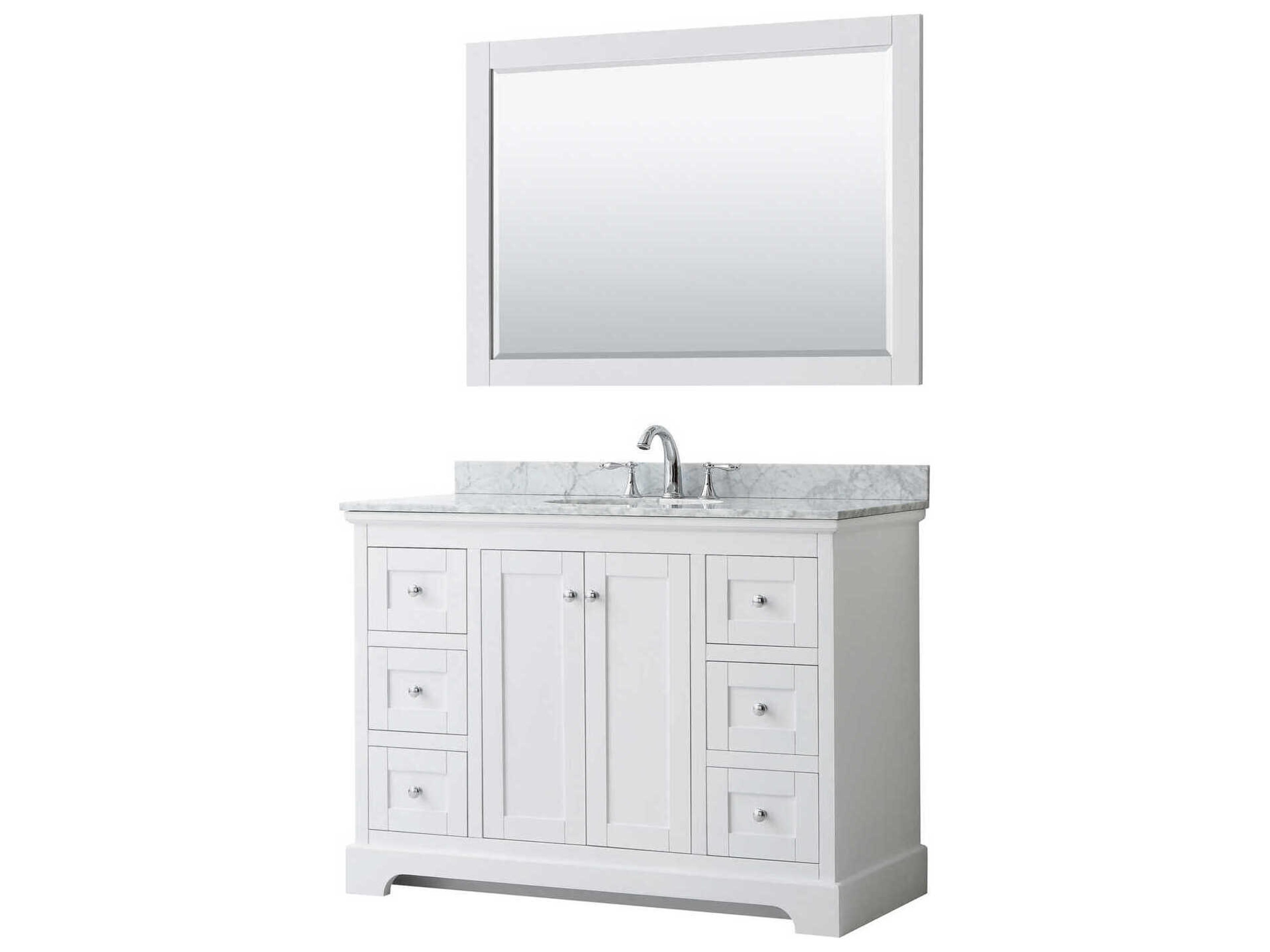 Wyndham Collection Avery 48" White Vanity with 46" Mirror