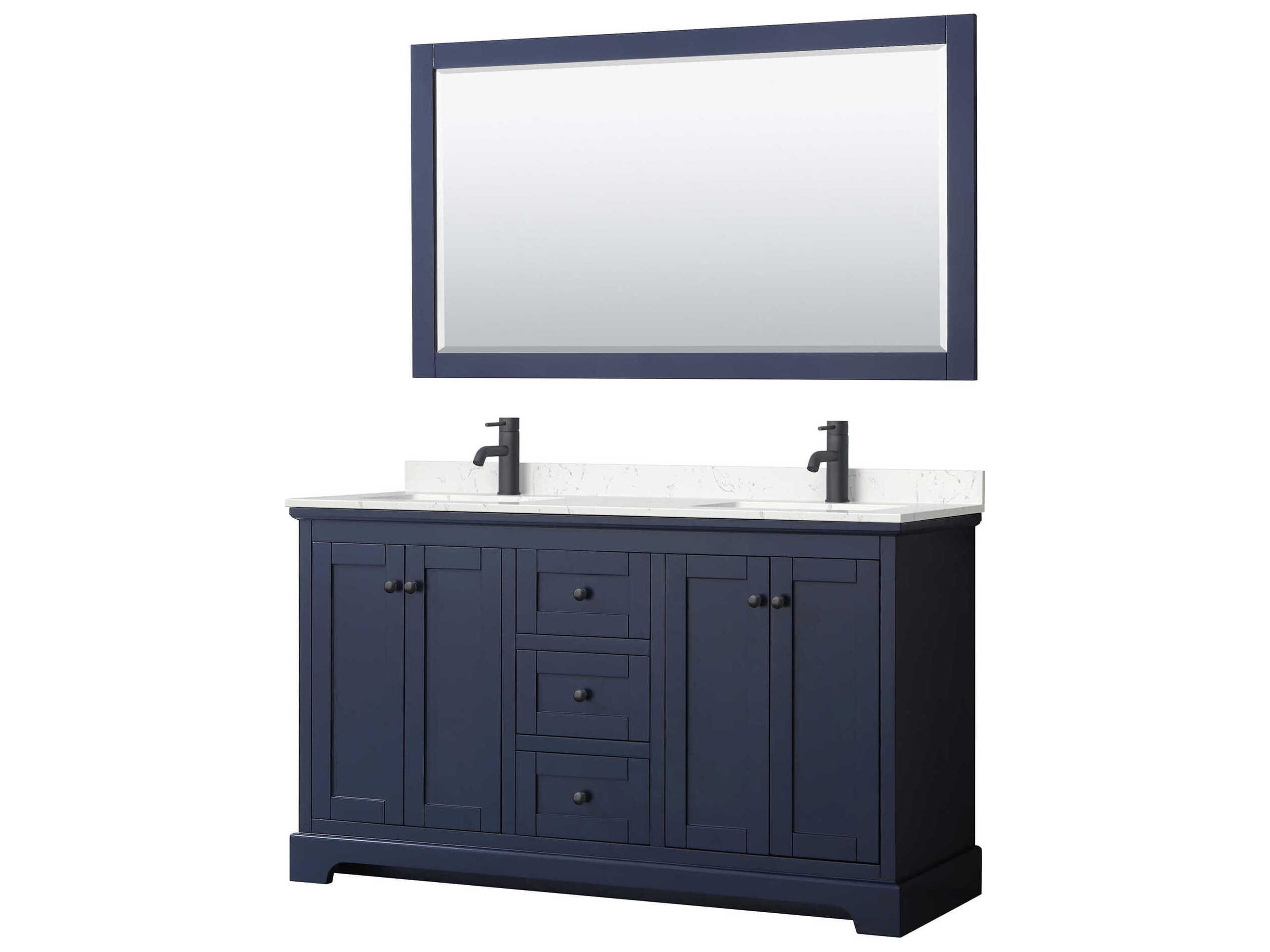 Avery 60" Dark Blue Vanity with 58" Mirror