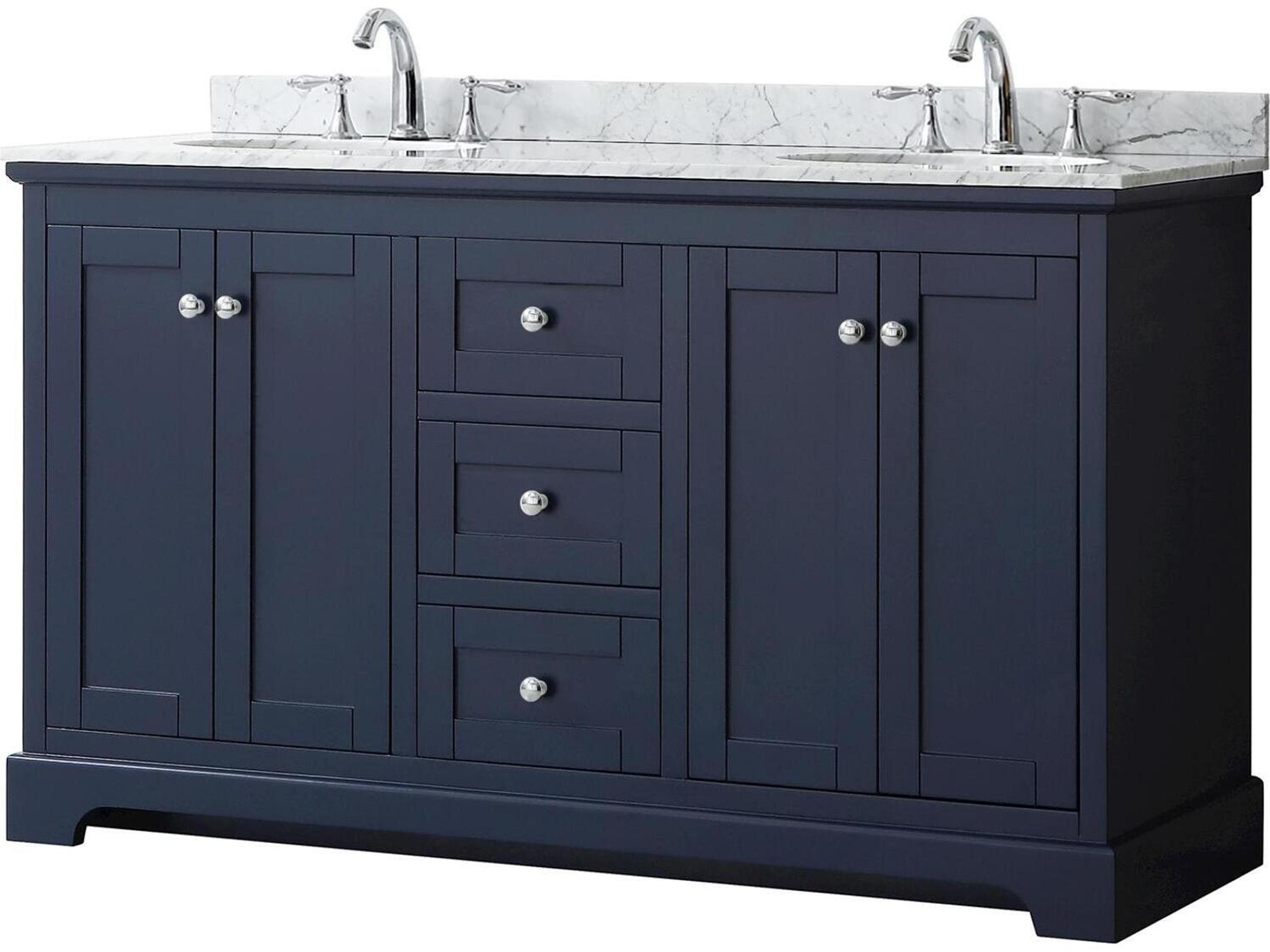 Wyndham Collection Avery 60" Dark Blue Vanity