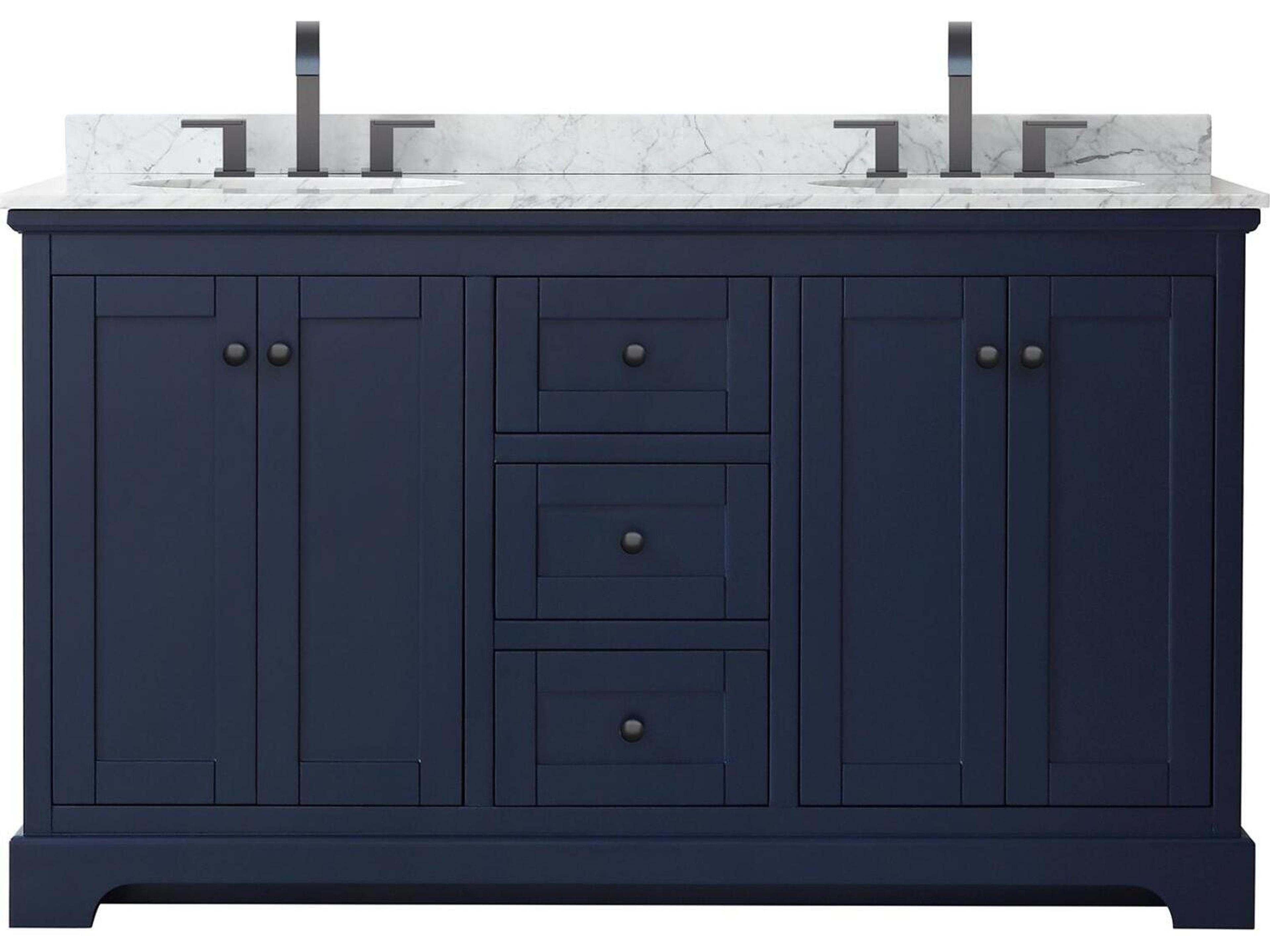 Wyndham Collection Avery 60" Dark Blue Vanity