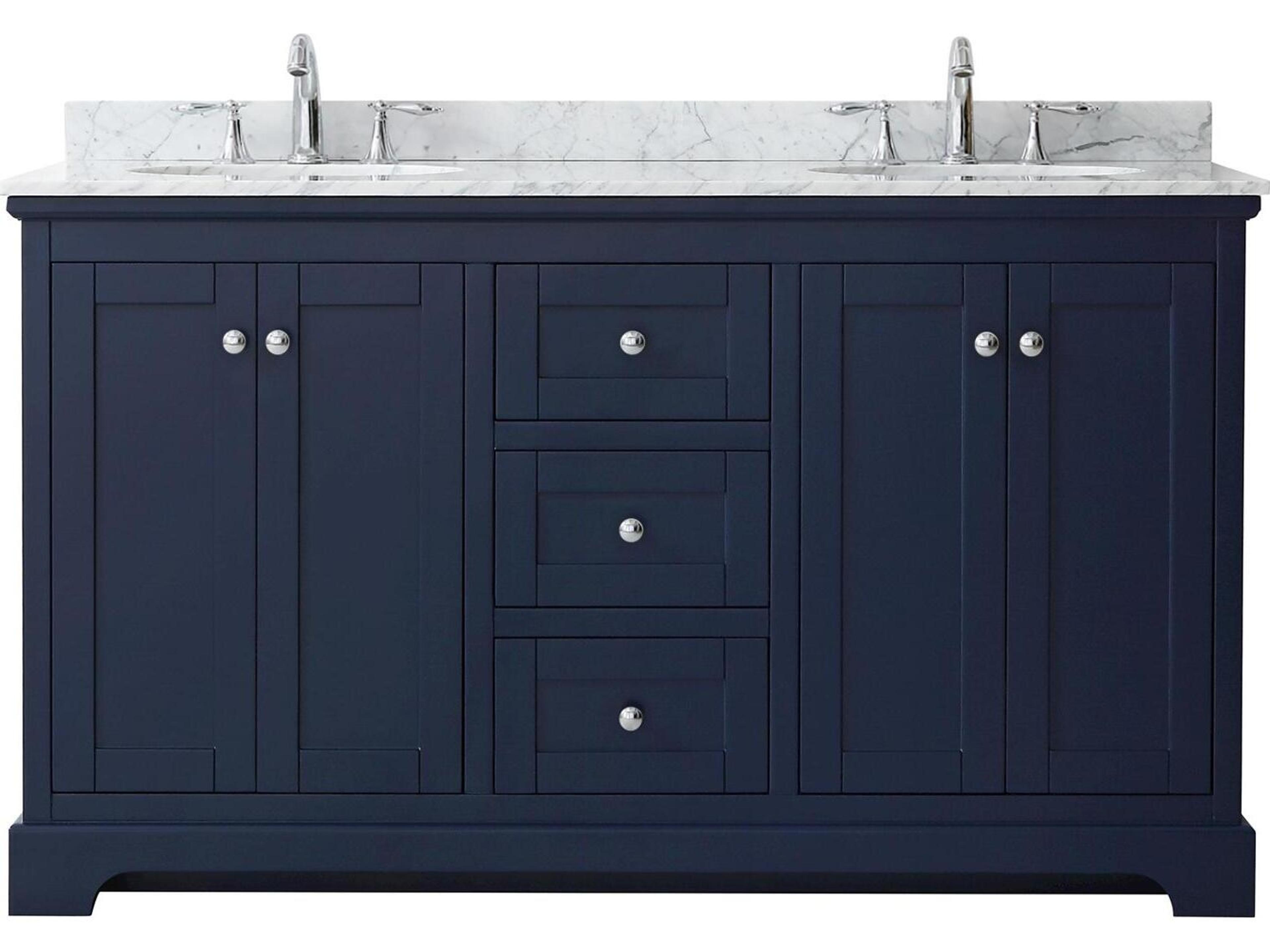 Wyndham Collection Avery 60" Dark Blue Vanity